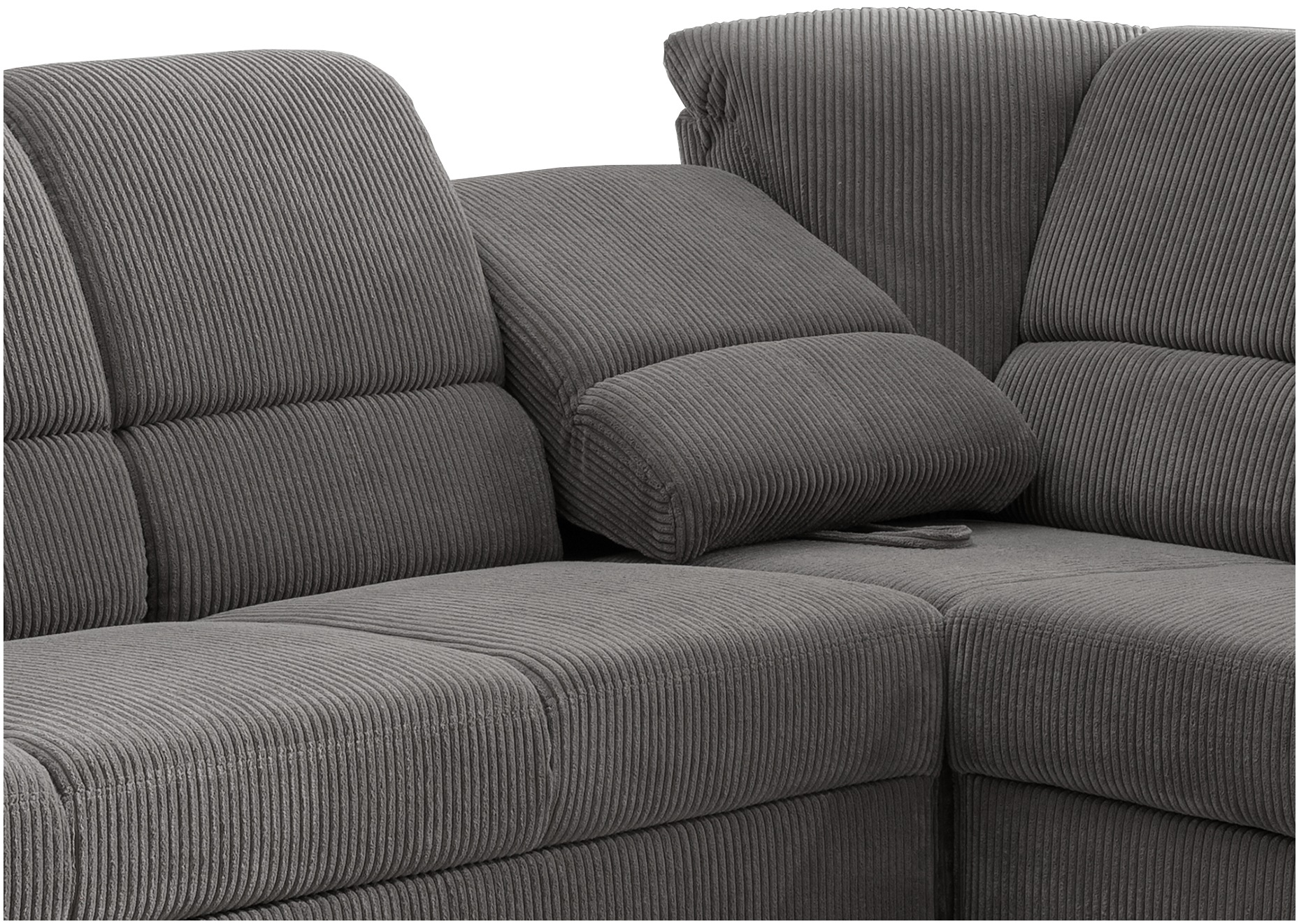 Home affaire Ecksofa »Pisa L-Form, mit Schlaffunktion, Stauraum, 2x höhenverstellbare«, Kopfstützen und Relaxfunktion im Eckelement