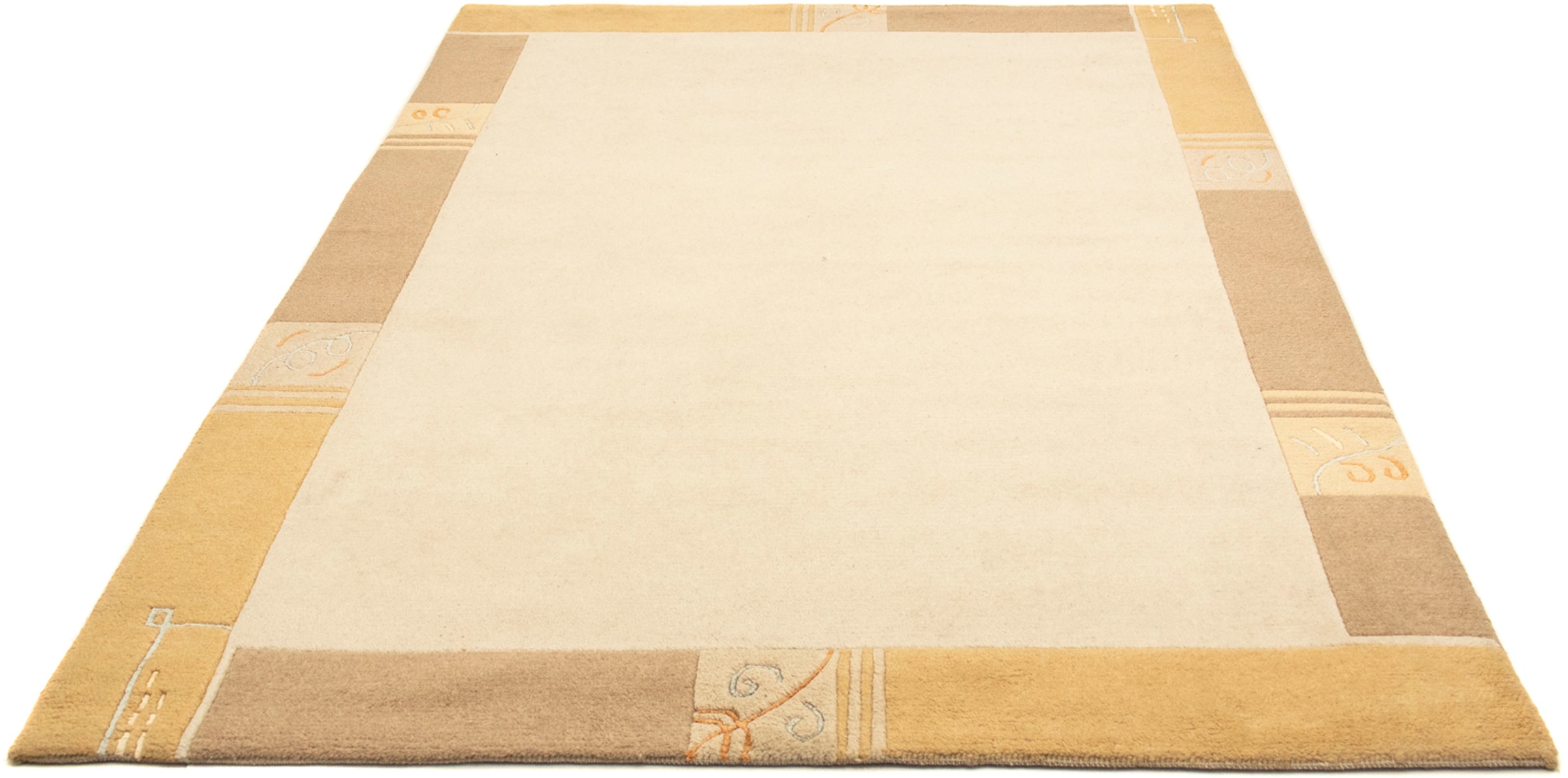 morgenland Wollteppich »Nepal - 230 x 162 cm - beige«, rechteckig, 18 mm Hö günstig online kaufen