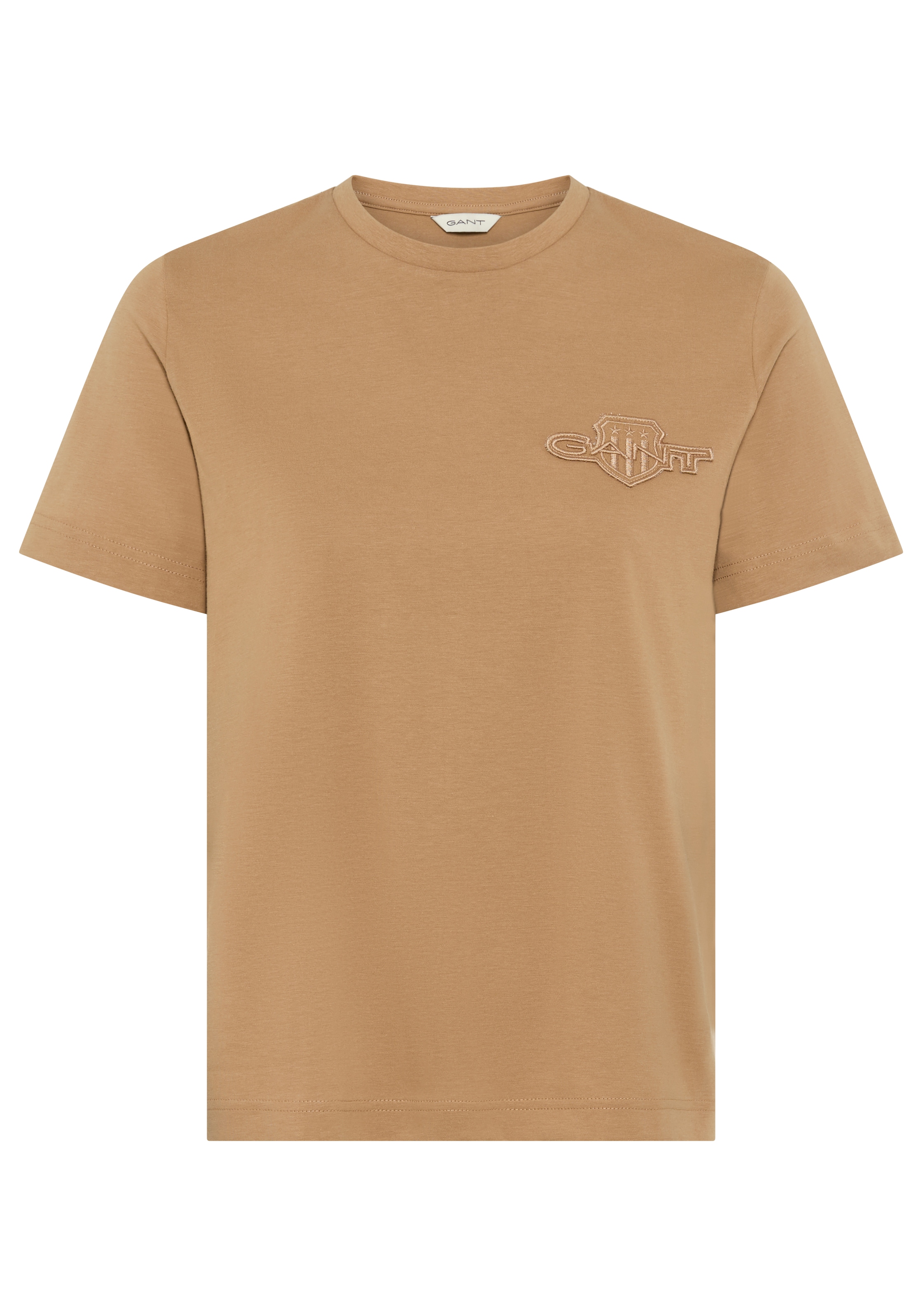 Gant T-Shirt »REG TONAL SHIELD SS T-SHIRT« Rundhals, Ton in Ton Stickerei