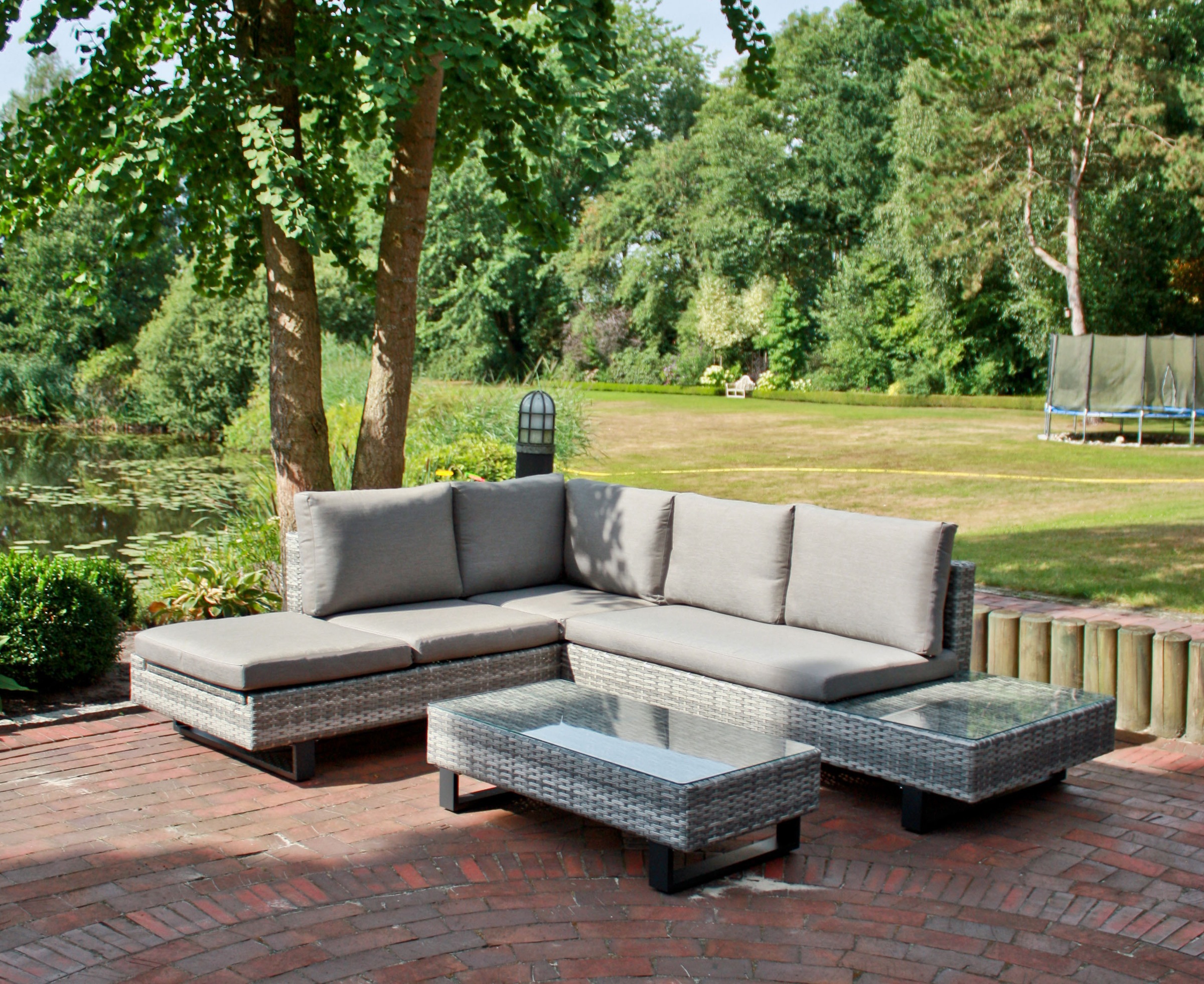 Garden Pleasure Gartenlounge-Set », Lounge-Eckgruppe »CADIZ««, (3 tlg.), 2 Sofas, Tisch LxB: 110x55 cm