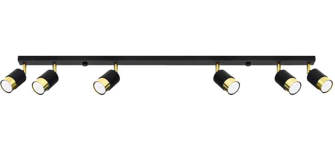 SOLLUX lighting Deckenleuchte »NERO«, 6 flammig, Leuchtmittel GU10   ohne L günstig online kaufen