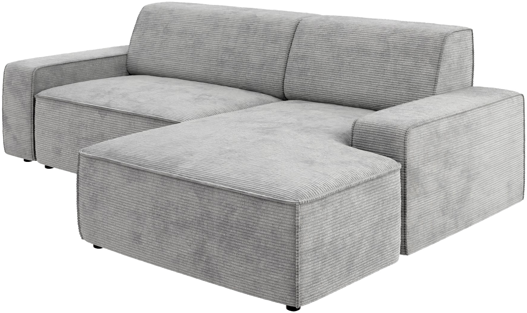 TRENDMANUFAKTUR Ecksofa »Graz, wahlweise mit Sitzvorschub und Bettkasten, L-Form, Breite 246 cm«, in Cord-, haustierfreundlichem LEO Struktur- oder LUMOS-3D-Bezug