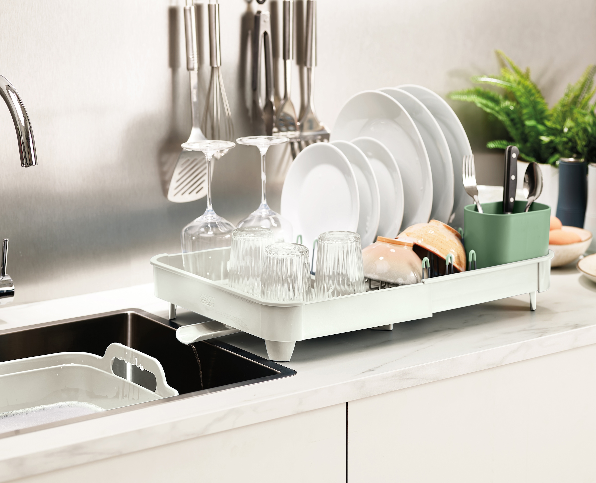Joseph Joseph Geschirrständer »Extend« Kunststoff, ausziehbar, inkl. entnehmbare Besteckablage