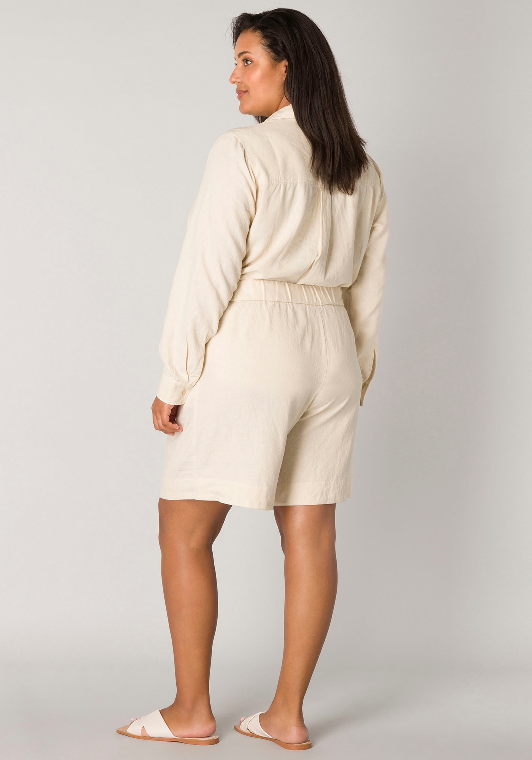 Base Level Curvy Relaxshorts »YARDAN«, Sommerhose aus Leinen und Viskose und mit elastischem Bund