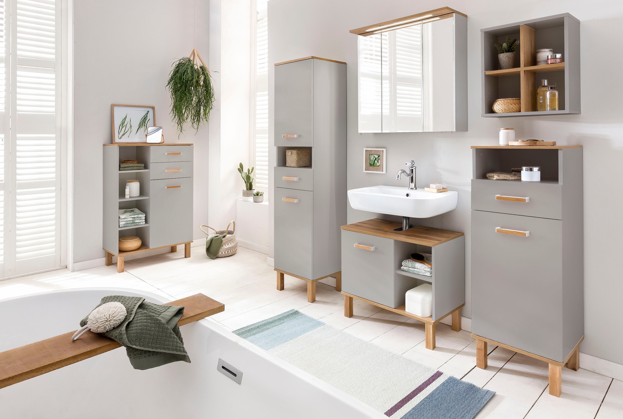 Schildmeyer Waschbeckenunterschrank »Padua«, Füße aus Massivholz online  kaufen