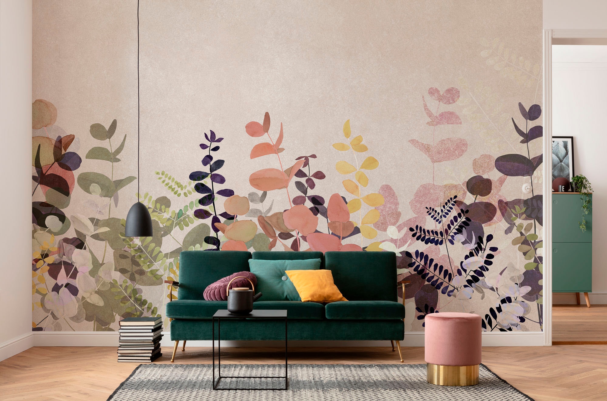 Komar Fototapete »Digitaldruck Vlies - Foggy Shrub - Größe 400 x 250 cm«, bedruckt, Wohnzimmer, Schlafzimmer