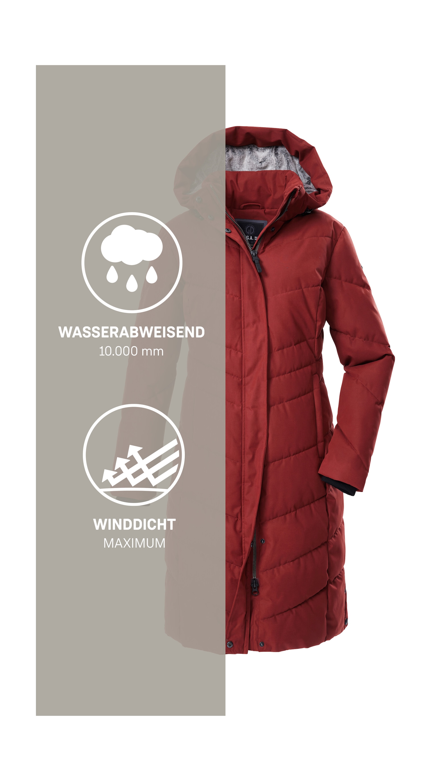 G.I.G.A. DX by killtec Steppmantel »GW 61 WMN QLTD CT« Damenmantel, wasserabweisend, winddicht, Kapuze verstellbar, PFAs-frei