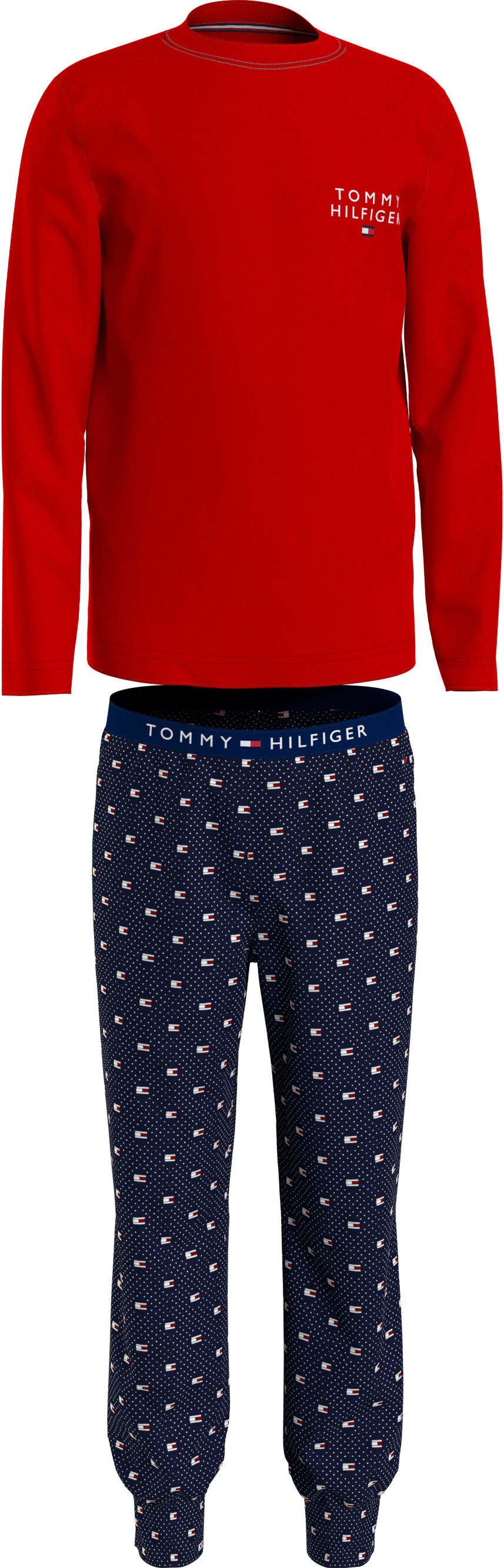 LONG PANTS Branding Tommy bei Underwear SET (2 PRINT«, PJ online Tommy Hilfiger Schlafanzug mit Hilfiger »LS tlg.),