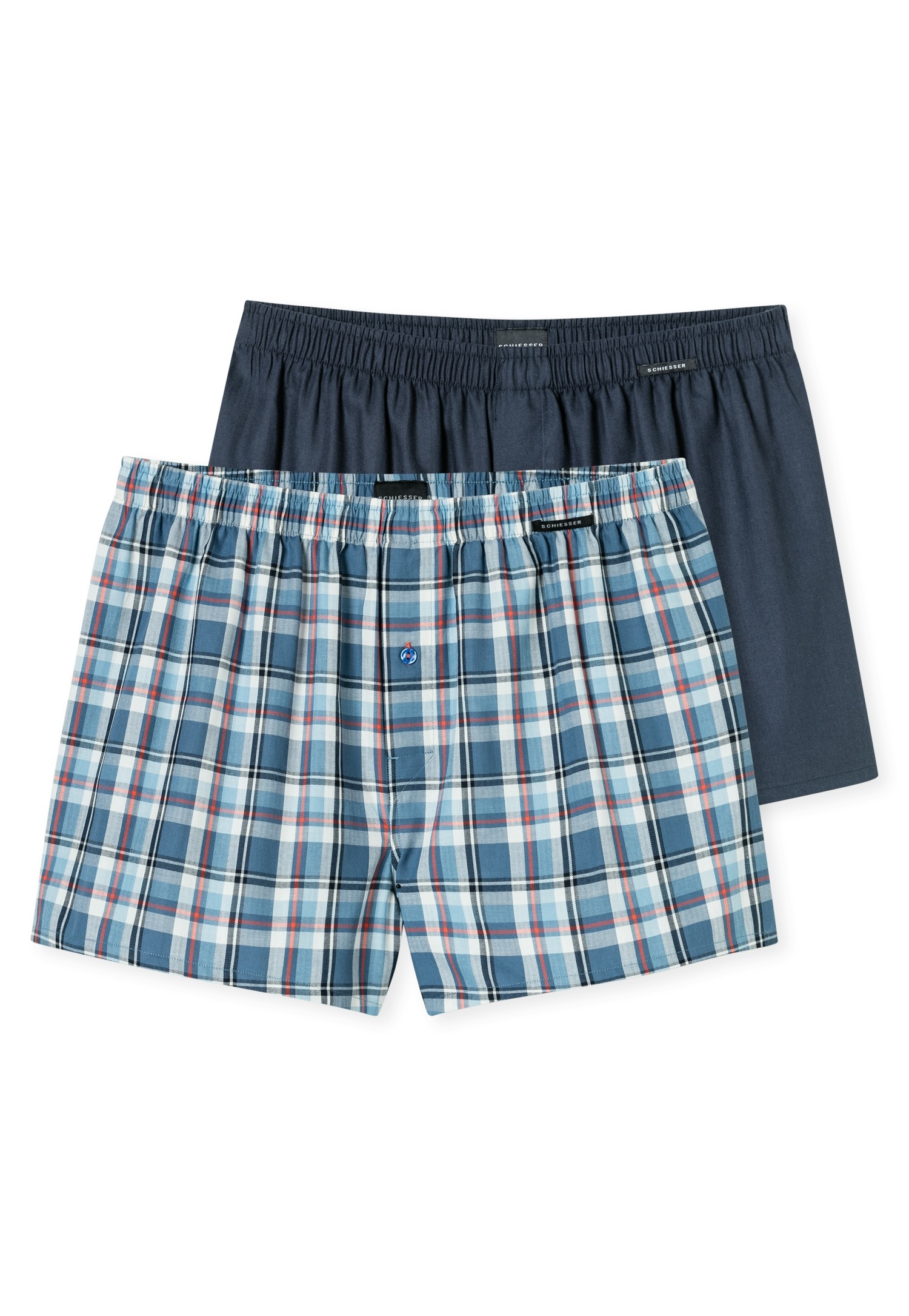 Schiesser Webboxer »"Boxershorts Multipacks"«, (2er Pack), Elastischer Bund mit kleinem SCHIESSER Logo