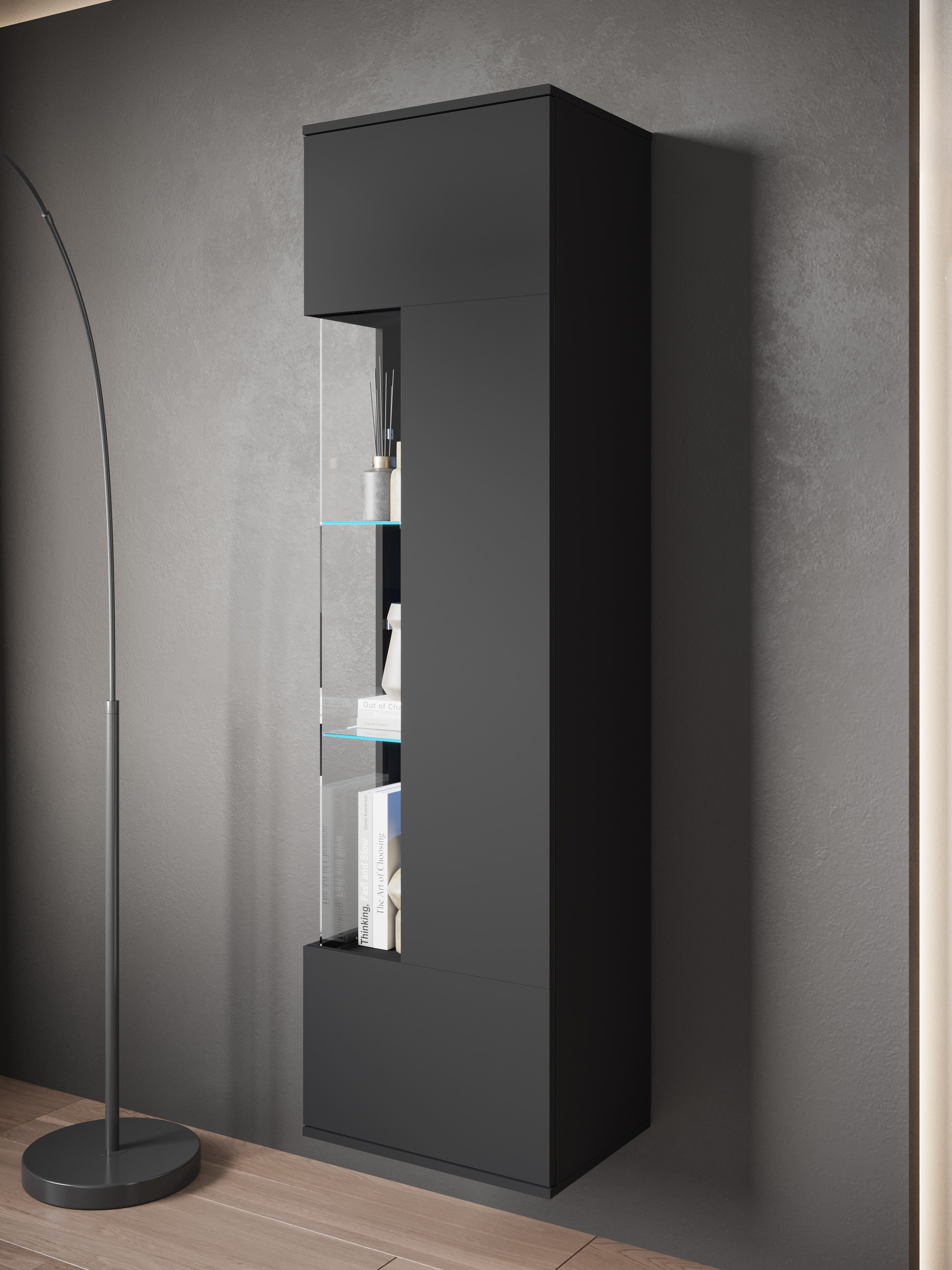 INOSIGN Vitrine »Kenia, stehend und hängend, Türanschlag wechselbar«, (1 St.), Vitrineschrank mit Glastüren 160 cm Höhe