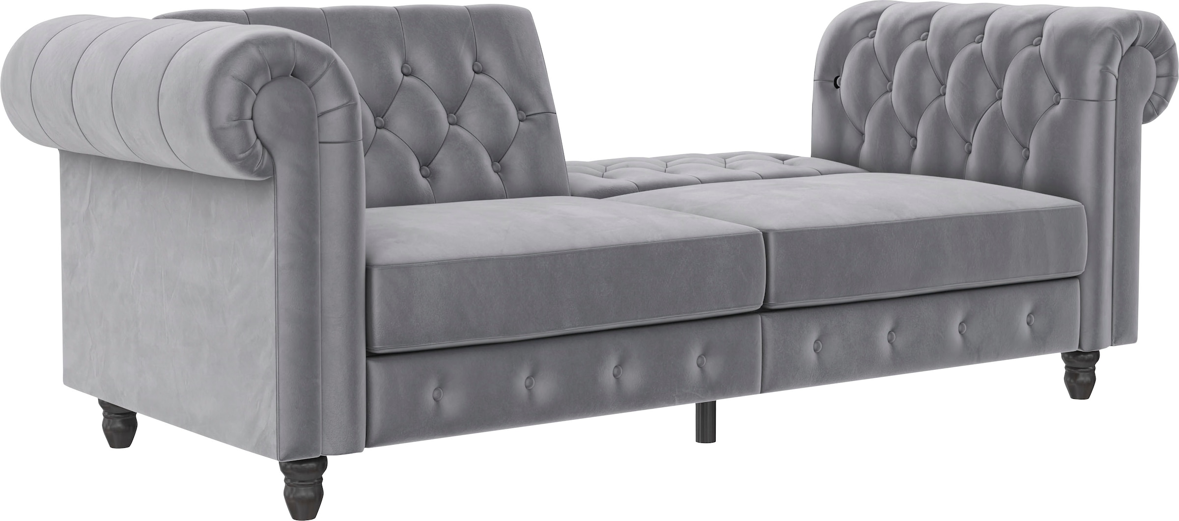 Dorel Home 3-Sitzer »Felix, Schlafsofa 236 cm, (Liegefläche 108x190cm), Rückenlehne«, 3-fach verstellbar, Velours, Kunstleder, Luxus-Microfaser Vintage