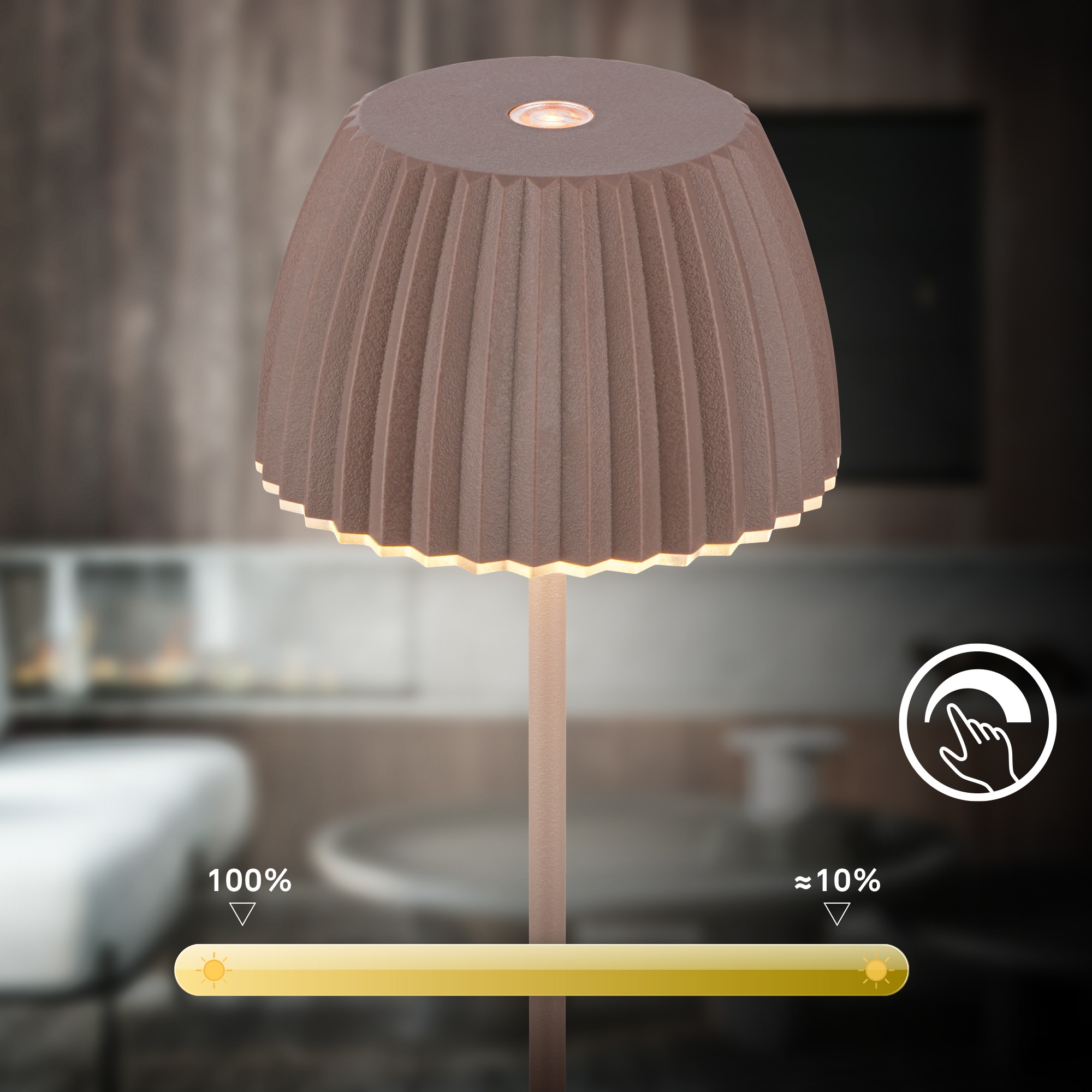 Briloner Leuchten LED Tischleuchte »Akku LED Tischleuchte, mini, umbrasand«