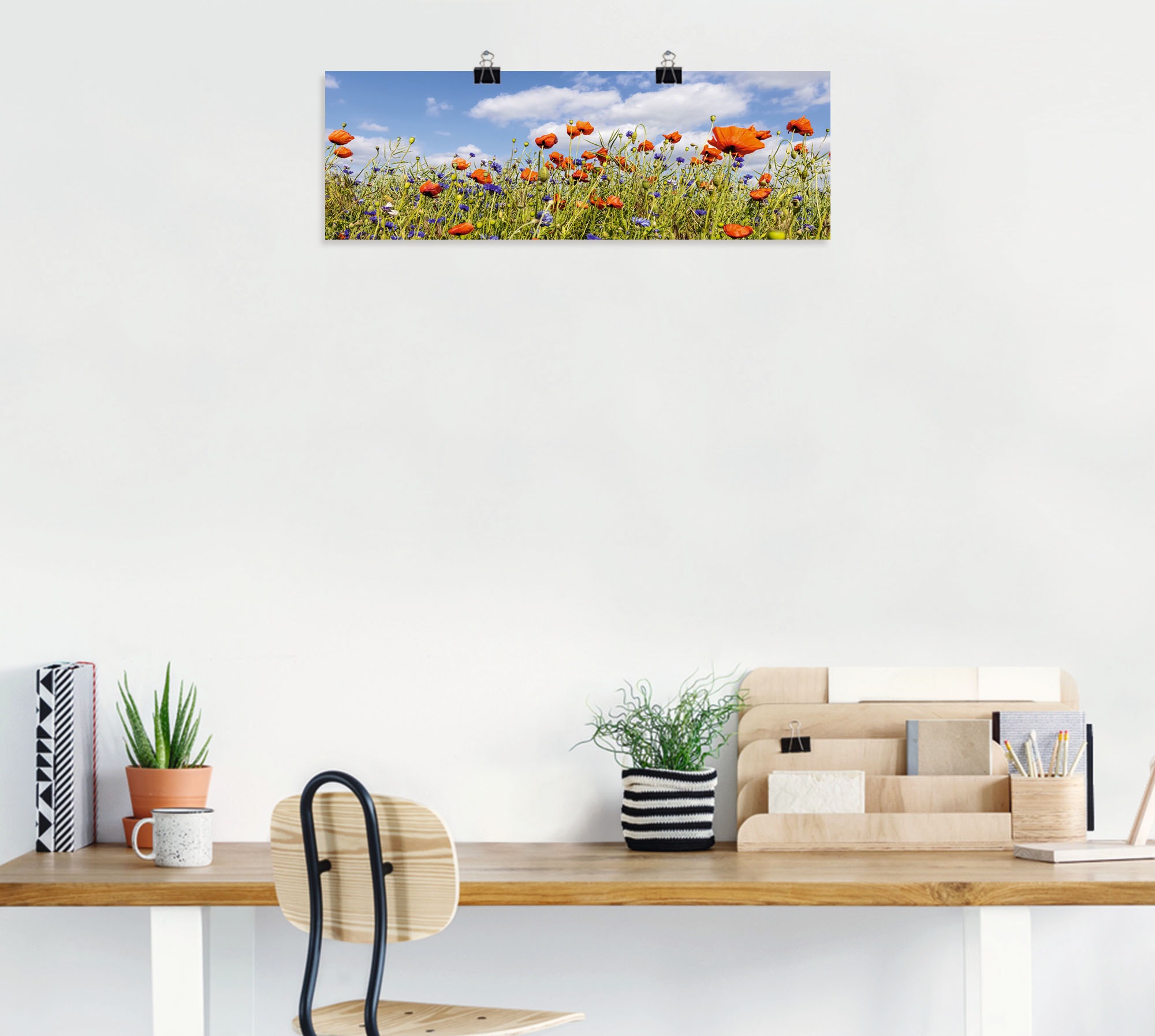 Artland Wandbild »Mohnblumenfeld mit Kornblumen«, Blumenwiese, (1 St.), als Alubild, Leinwandbild, Wandaufkleber oder Poster in versch. Größen