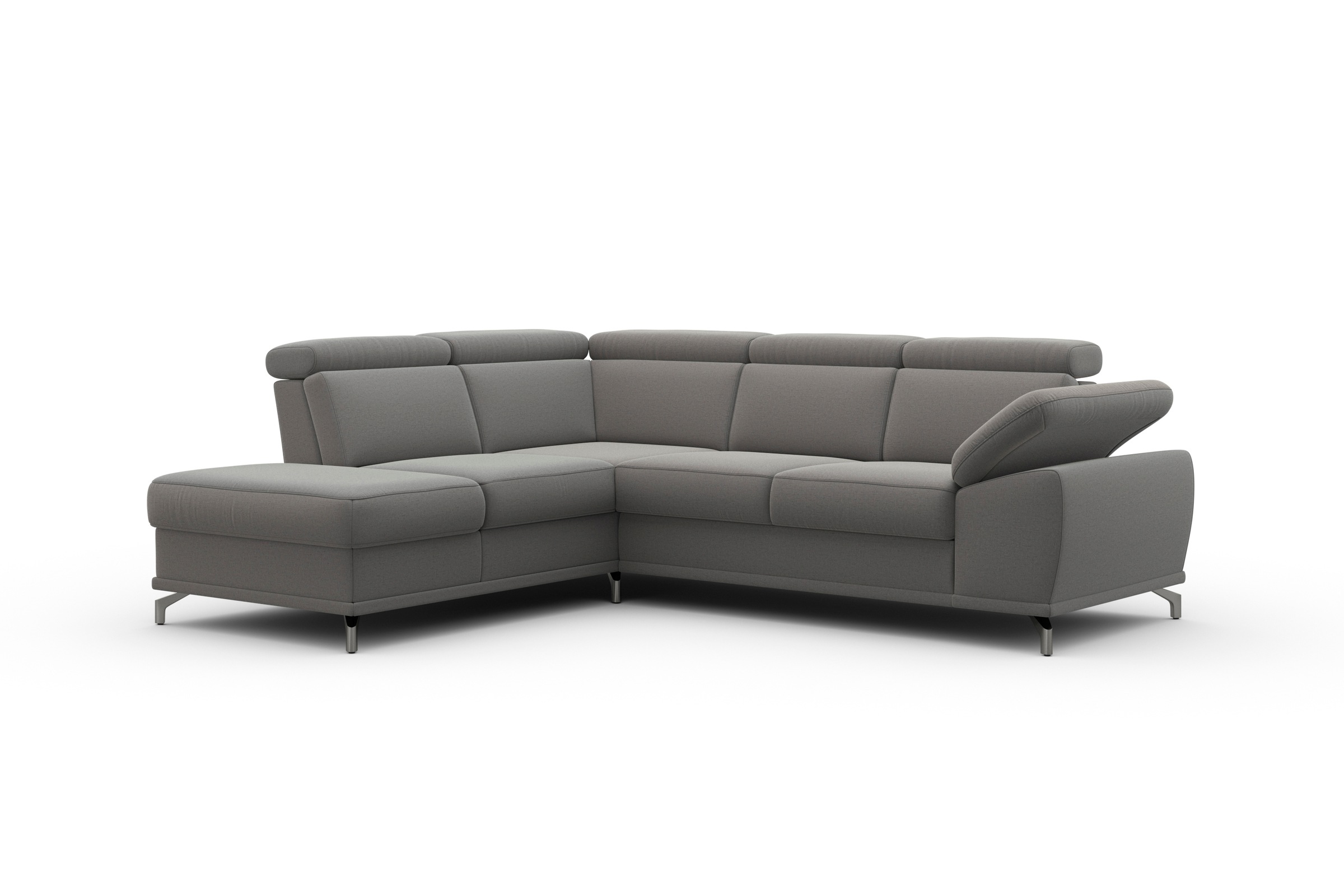 sit&more Ecksofa »Cabrio L-Form, mit Sitztiefenverstellung, Arm- und Kopfteilverstellung«, 3 Nierenkissen, Federkern, optional Bettfunktion und Stauraum