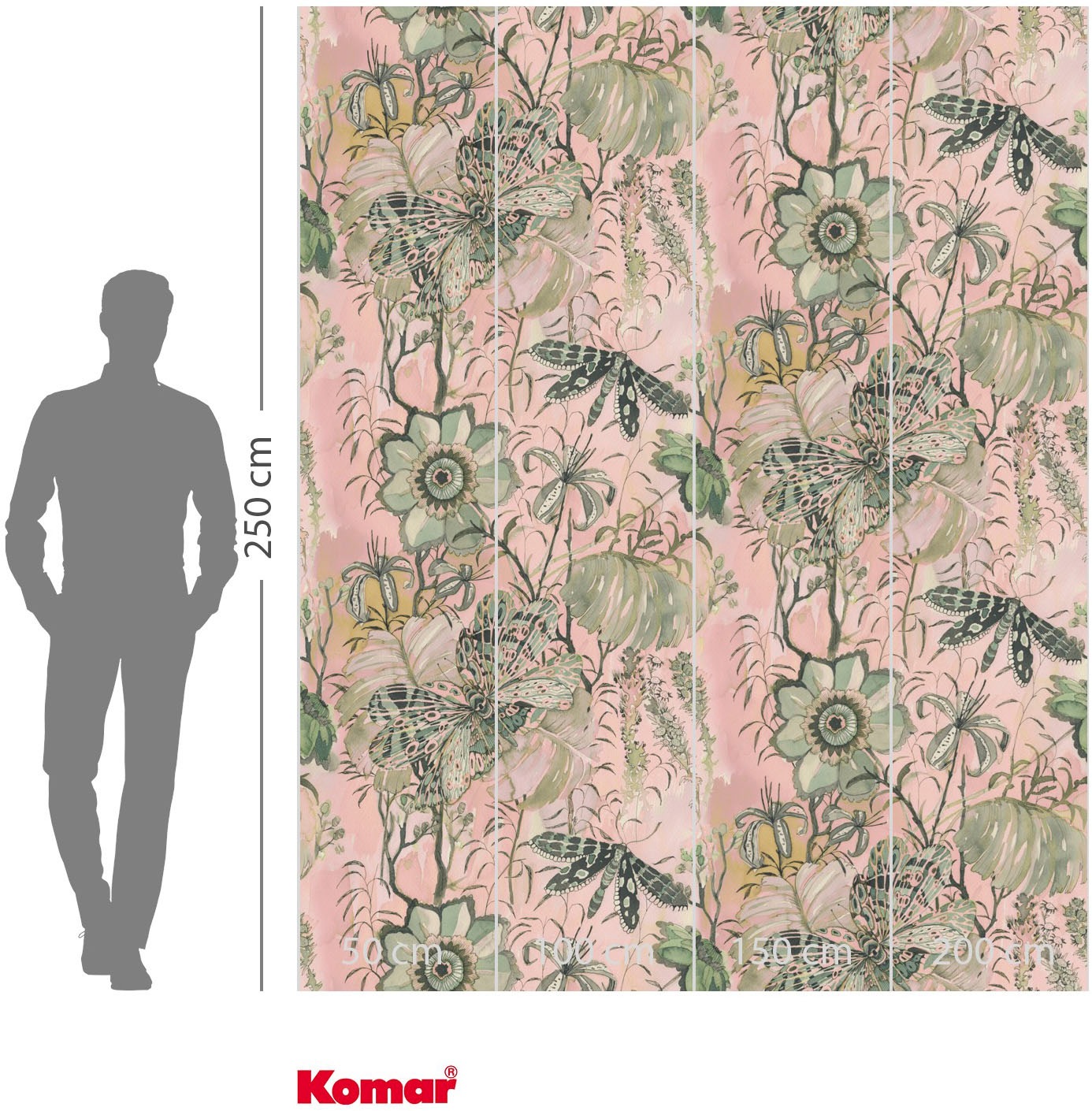 Komar Fototapete »Vlies Fototapete - Flower Chain - Größe 200 x 250 cm« Motiv | bedruckt glatt