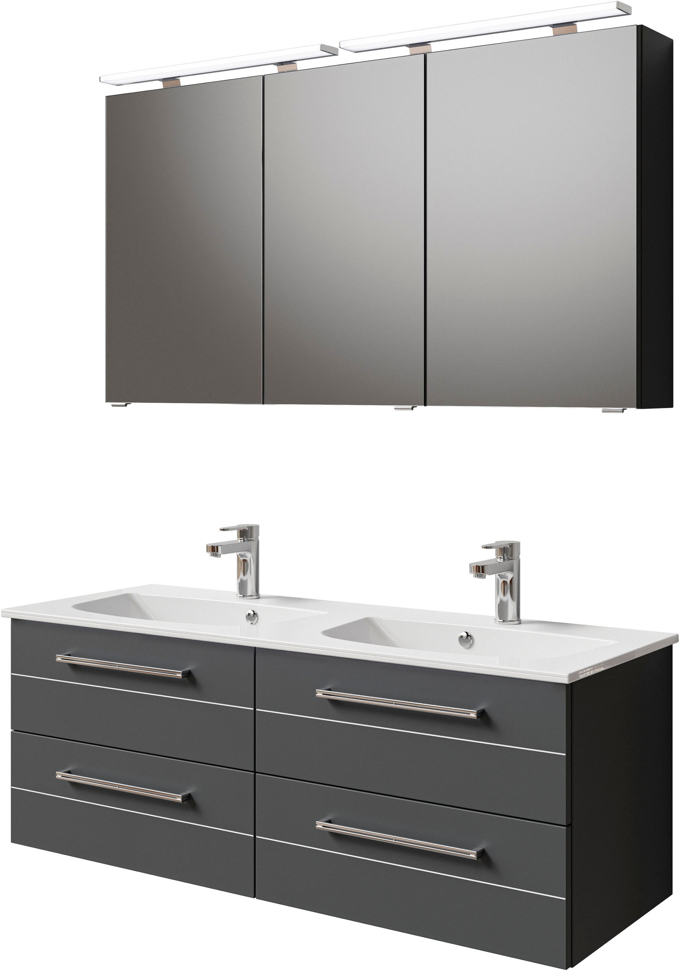 Saphir Badmöbel-Set »Serie 6025 2-teilig Mineralmarmor-Waschtisch mit LED-S günstig online kaufen