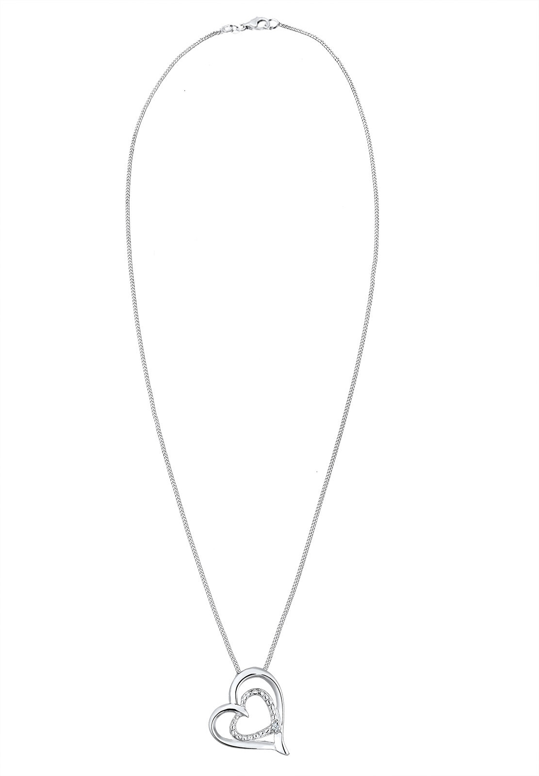 Elli DIAMONDS Collierkettchen »Herz Liebesbeweis Diamant (0.015 ct.) Silber«