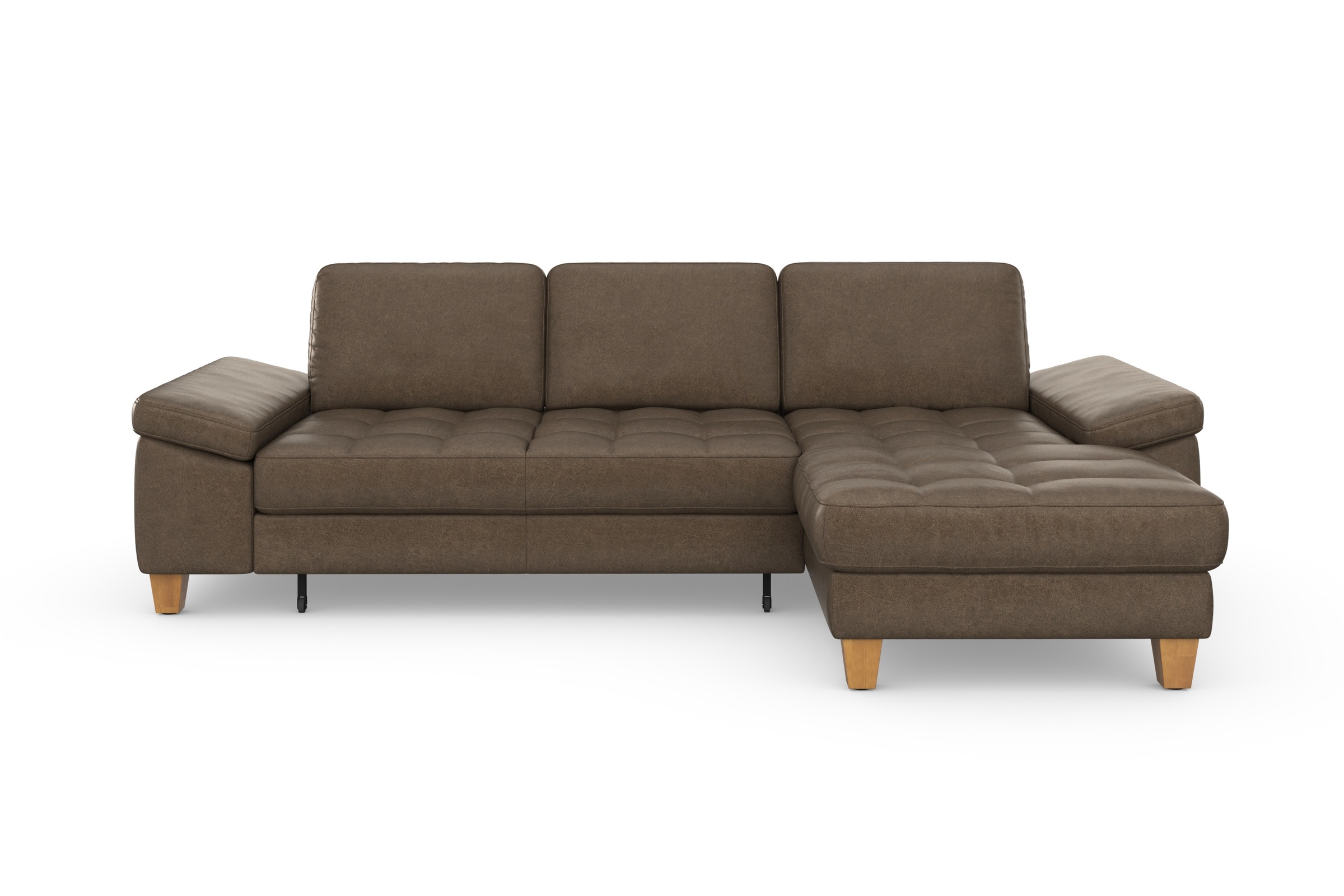sit&more Ecksofa »Westham L-Form«, mit Recamiere, mit oder ohne Bettfunktion, Bettkasten, Füße Eiche