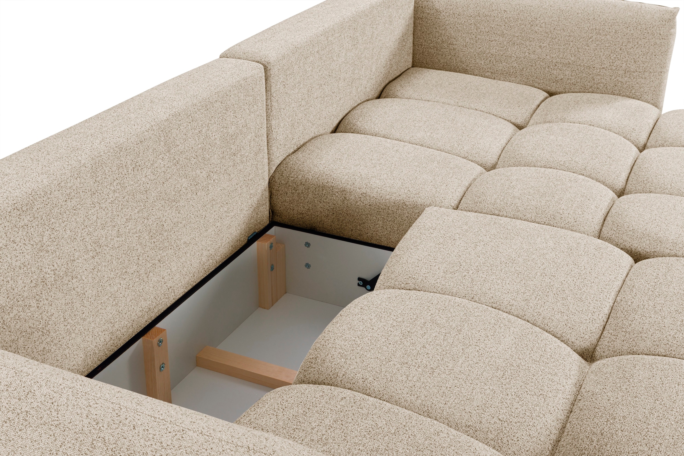 exxpo - sofa fashion Ecksofa »Livonia, B/T: 260/187, modern & praktisch für kleine Räume« Mit Bettfunktion & Bettkasten,hoher Sitzkomfort,inkl. Steppung, L-Form