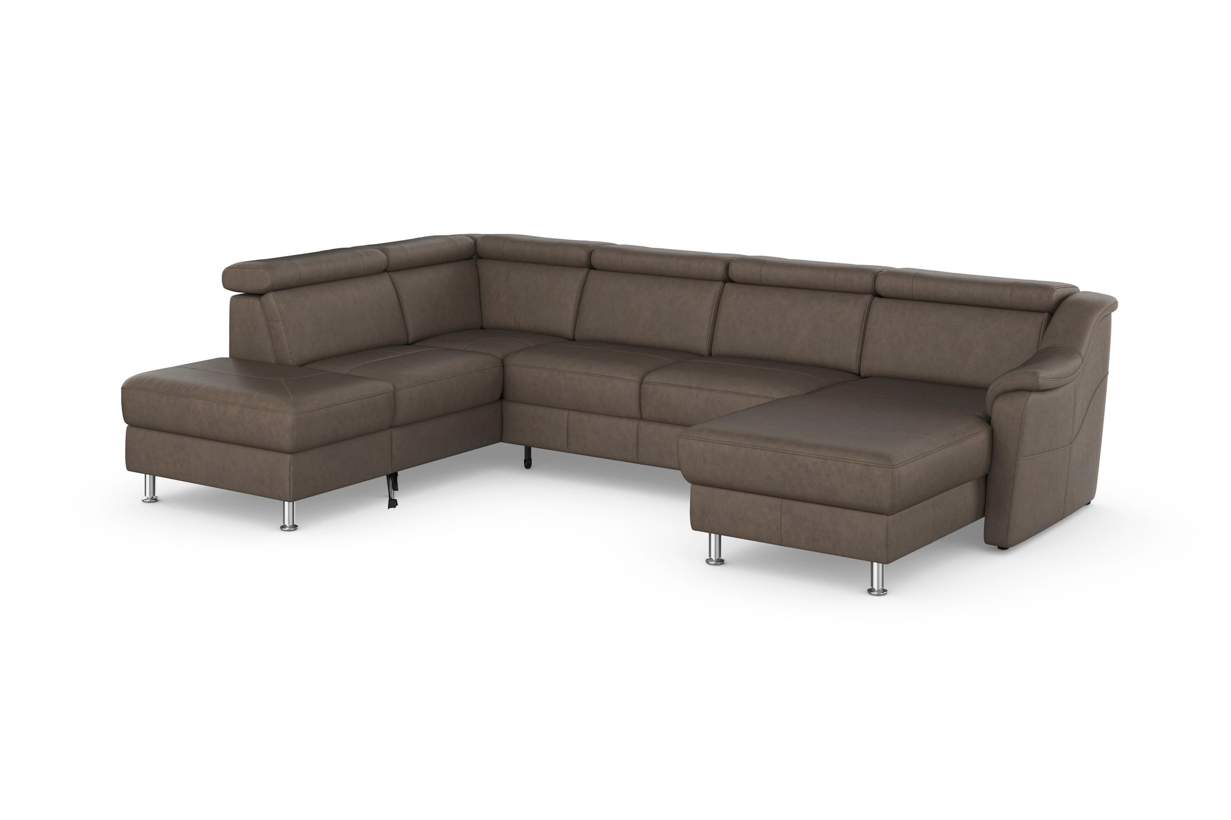 sit&more Wohnlandschaft »Freetown U-Form«, Kopfteilverstellung und Federkern, wahlweise mit Bettfunktion