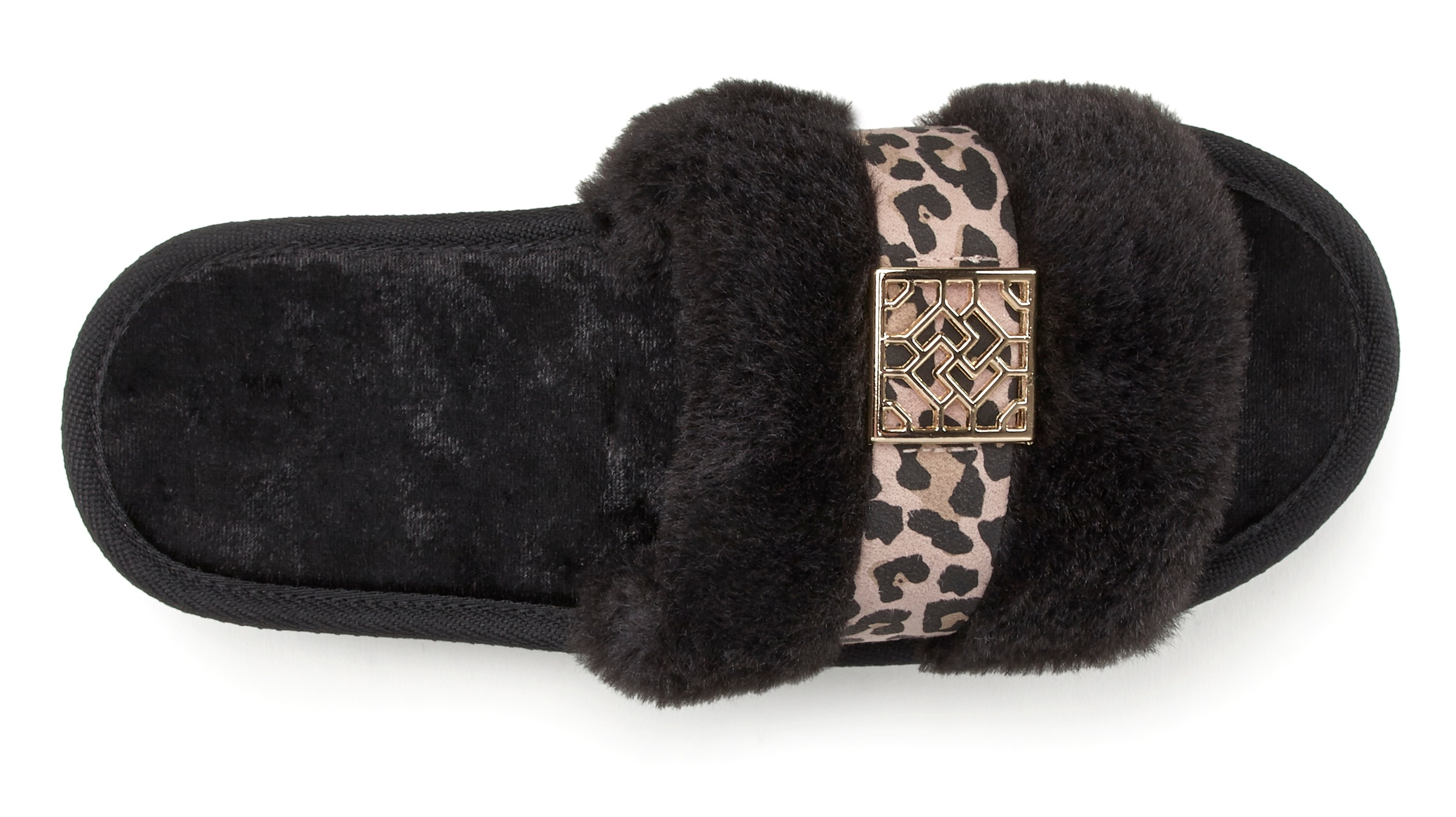 Vivance Pantolette »Hausschuh, Plüschhausschuh,«, mit kuscheligem Fellimitat und Animal-Print VEGAN