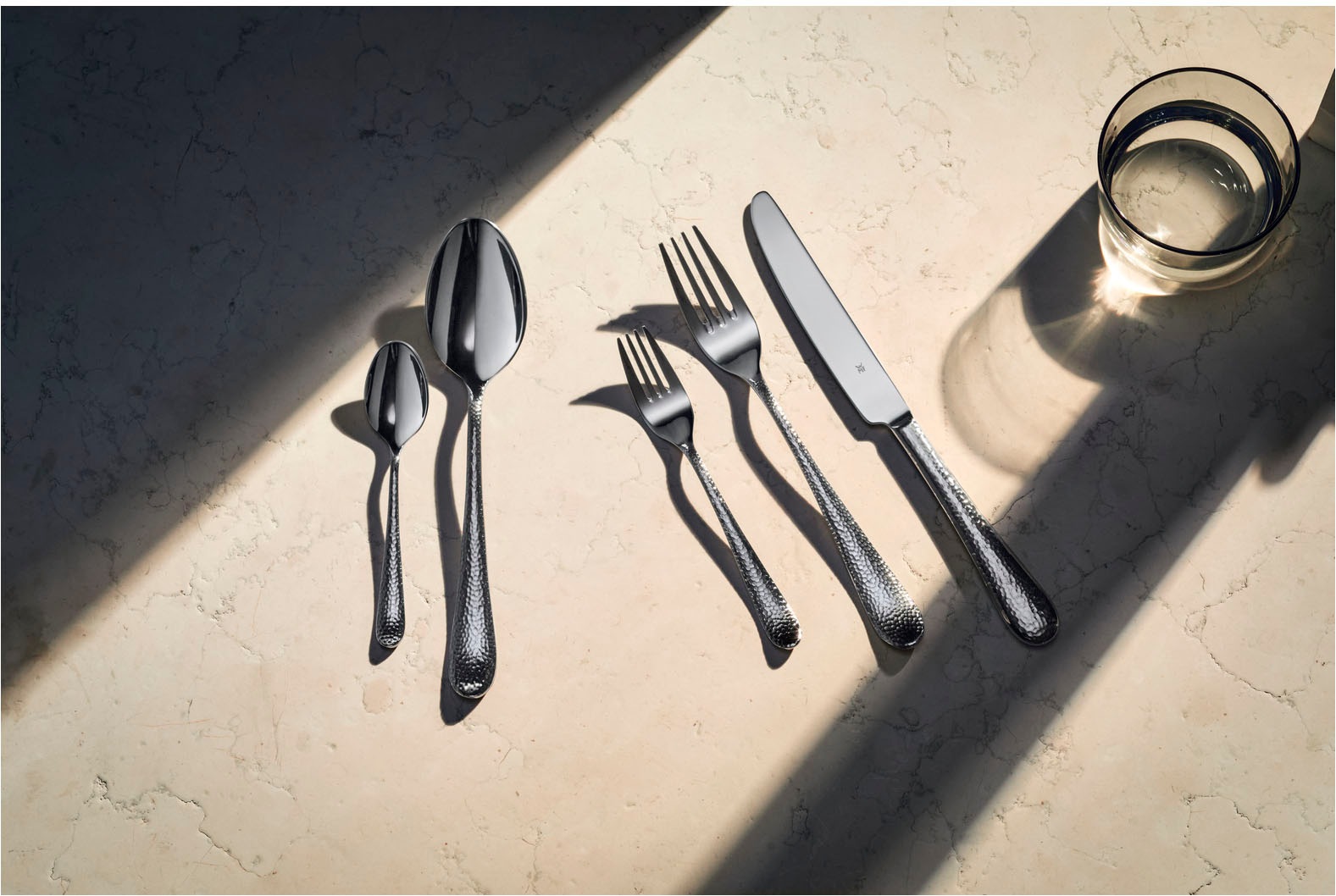 WMF Besteck-Set »Sitello«, (Set, 30 tlg.), geschmiedete Messer, farbecht, Wellenschliff, spülmaschinenfest