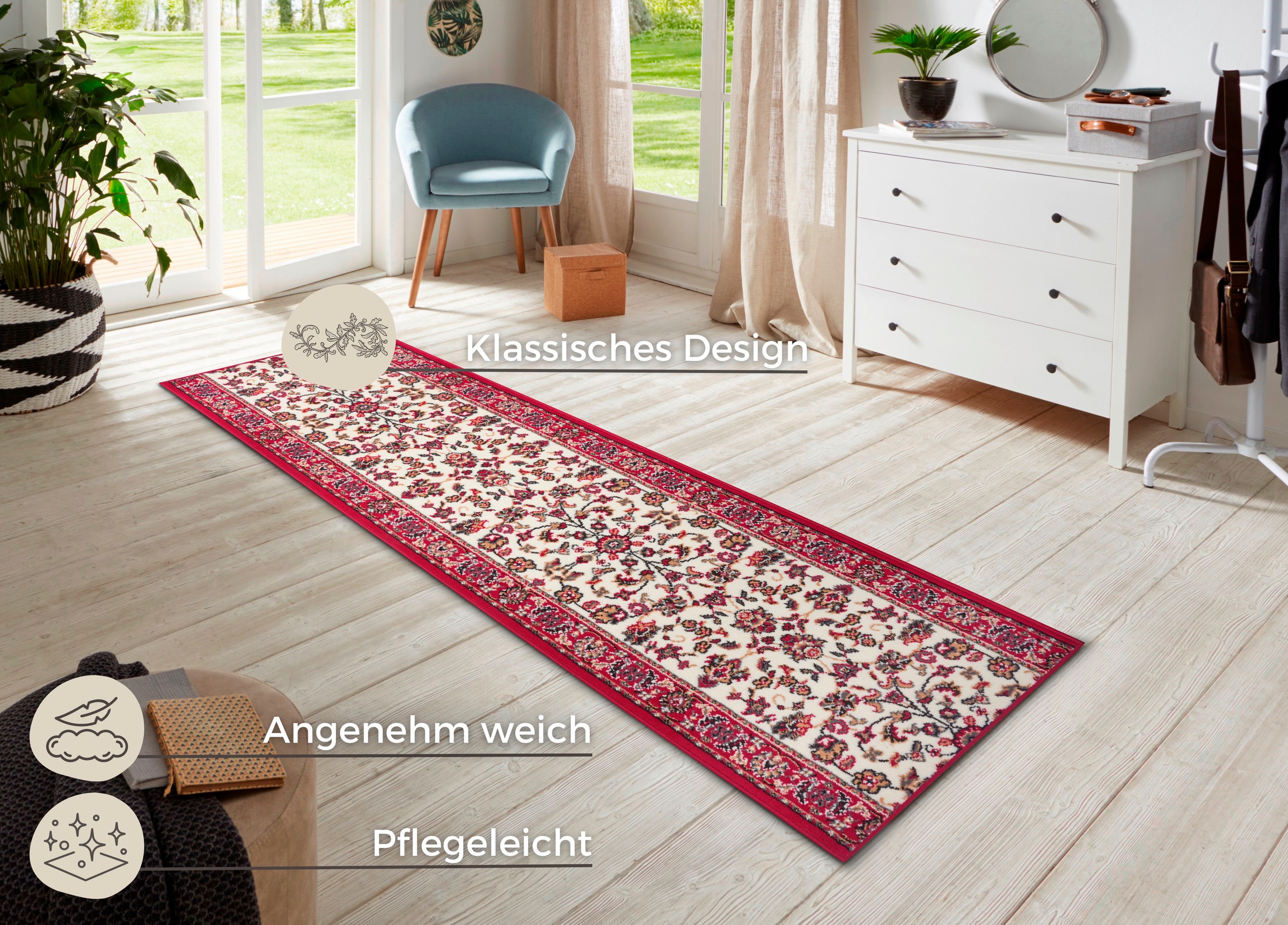 HANSE Home Läufer »Vintage«, rechteckig, 9 mm Höhe, Teppichläufer, Kurzflor günstig online kaufen