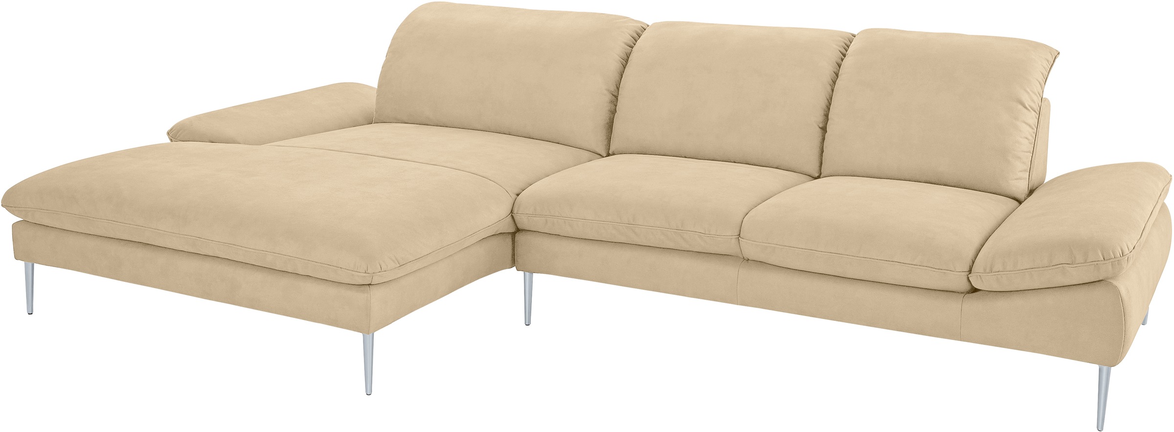 W.SCHILLIG Ecksofa »enjoy&MORE, Designsofa, bequem, zeitlos und elegant, L-Form«, mit Sitztiefenverstellung, Füße silber matt, Breite 340 cm
