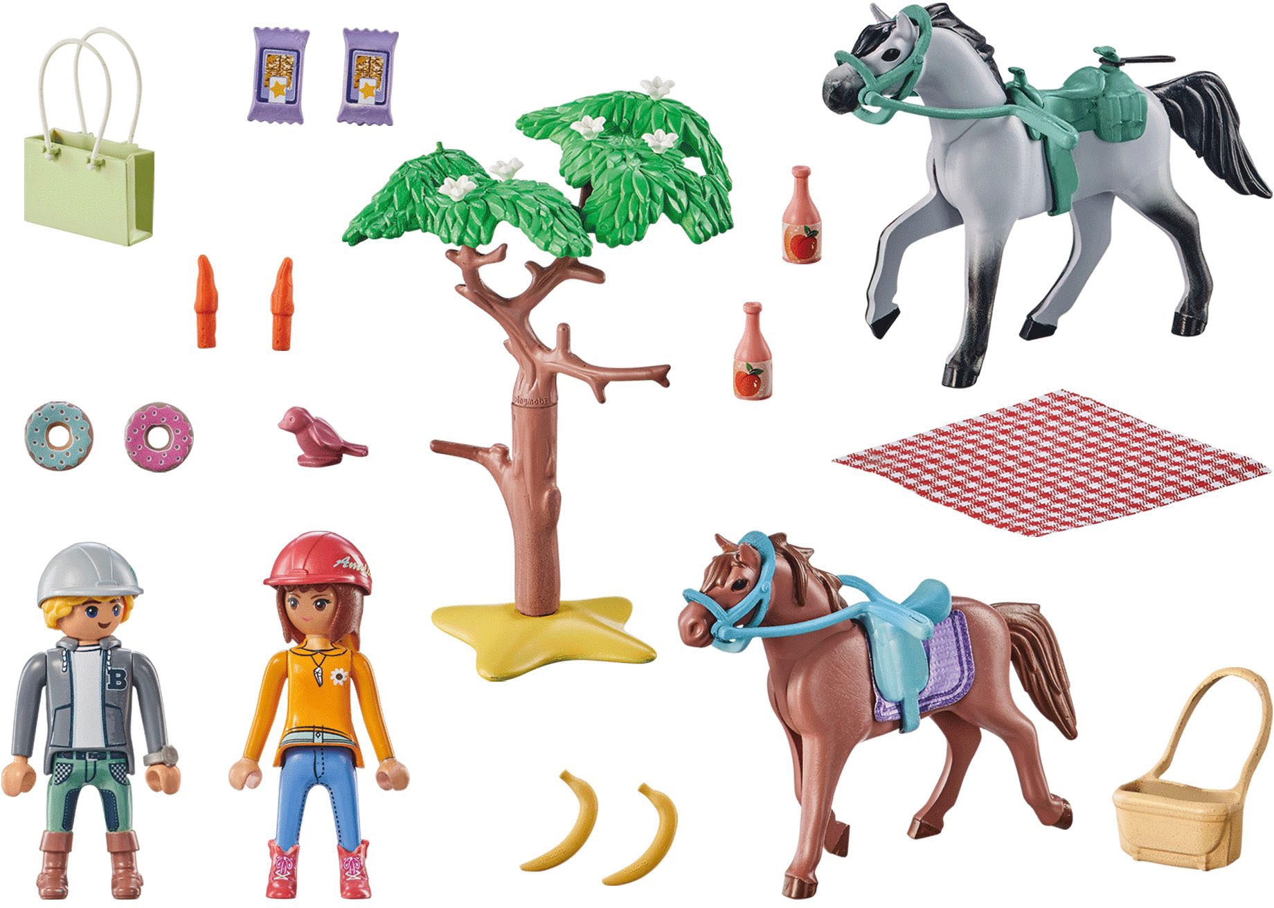 Playmobil® Konstruktions-Spielset »Reitausflug an den Strand (71470), Horses of Waterfall«, (43 St.), mit Amelia und Ben; teilweise aus recyceltem Material; Made in Europe