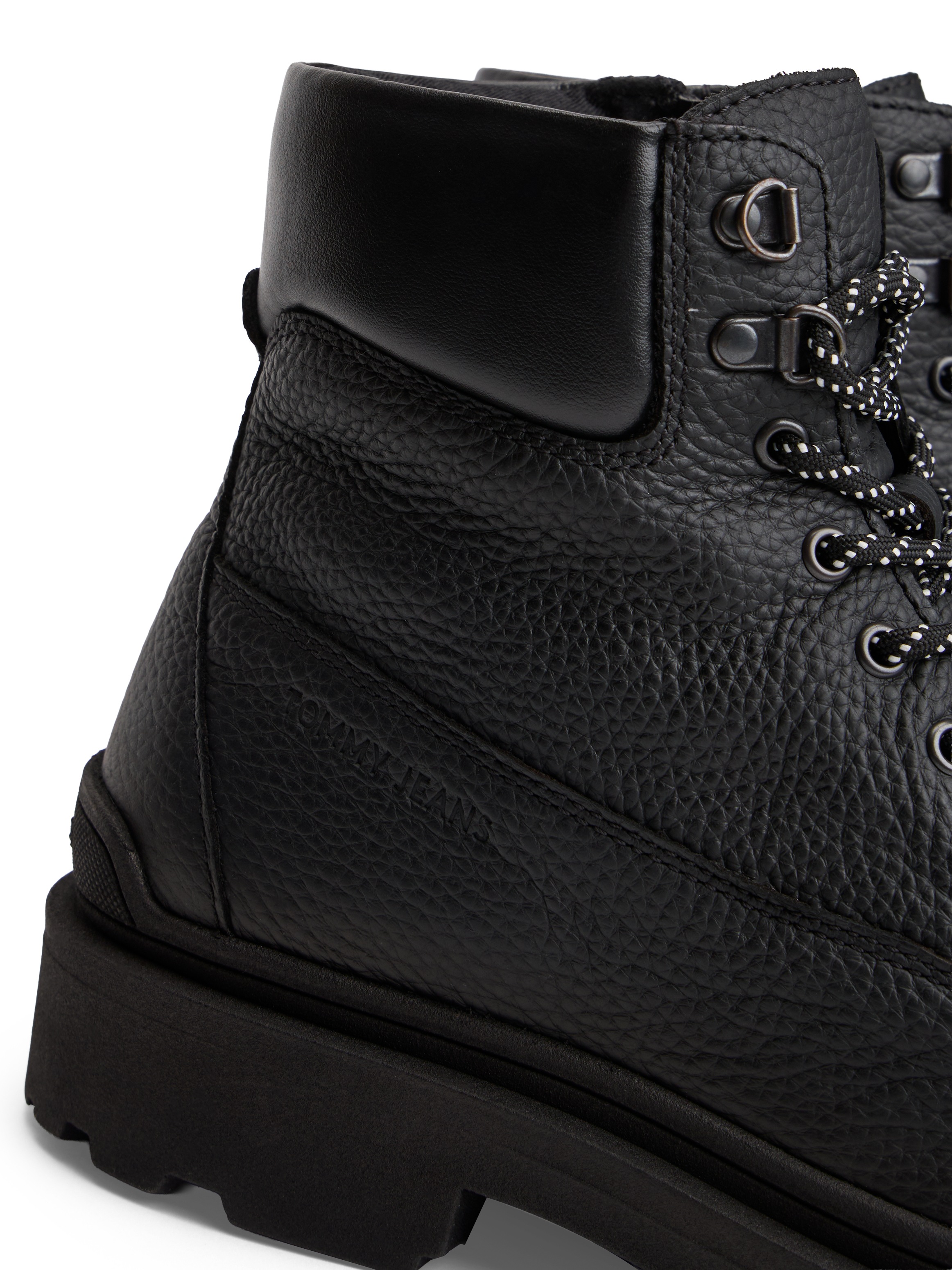 Tommy Jeans Schnürboots »TJM LACE UP BOOT LEATHER«  , Schnürstiefelette mit weich abgepolstertem Schaftrand