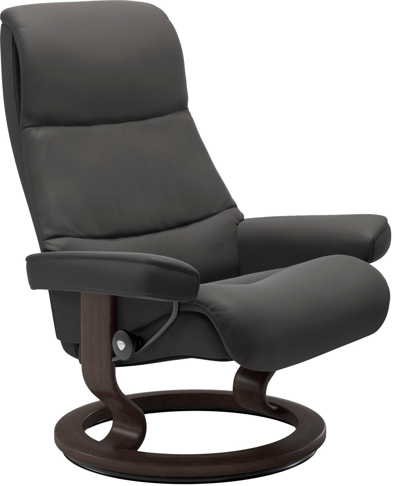 Stressless® Relaxsessel »View«, (Set, Relaxsessel mit Hocker), mit Classic Base, Größe M,Gestell Wenge