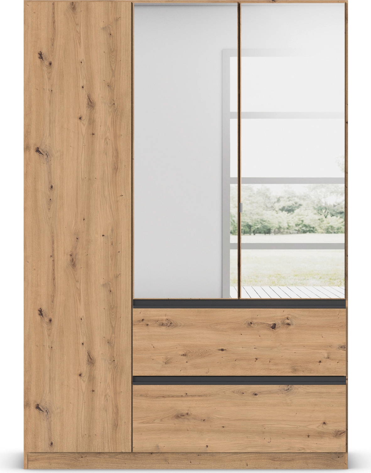 rauch Drehtürenschrank »Kleiderschrank Schrank Garderobe Wäscheschrank COSTA in 3 Breiten«, mit Spiegel, grifflose Front und Push-to-Open Funktion MADE IN GERMANY