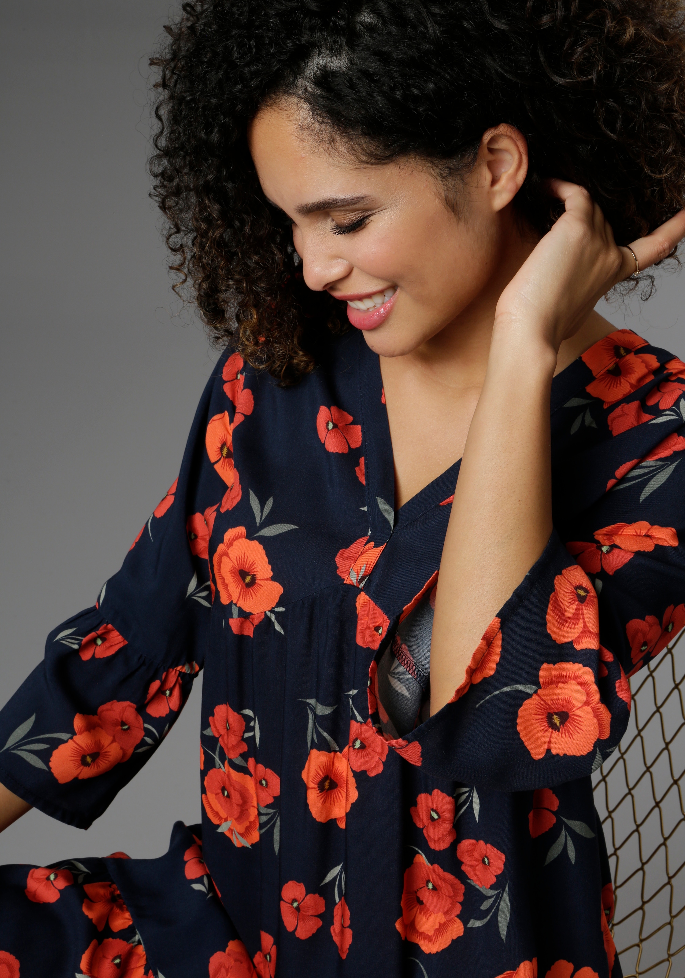 Aniston CASUAL Tunikakleid, mit Klatschmohn-Blumen bedruckt