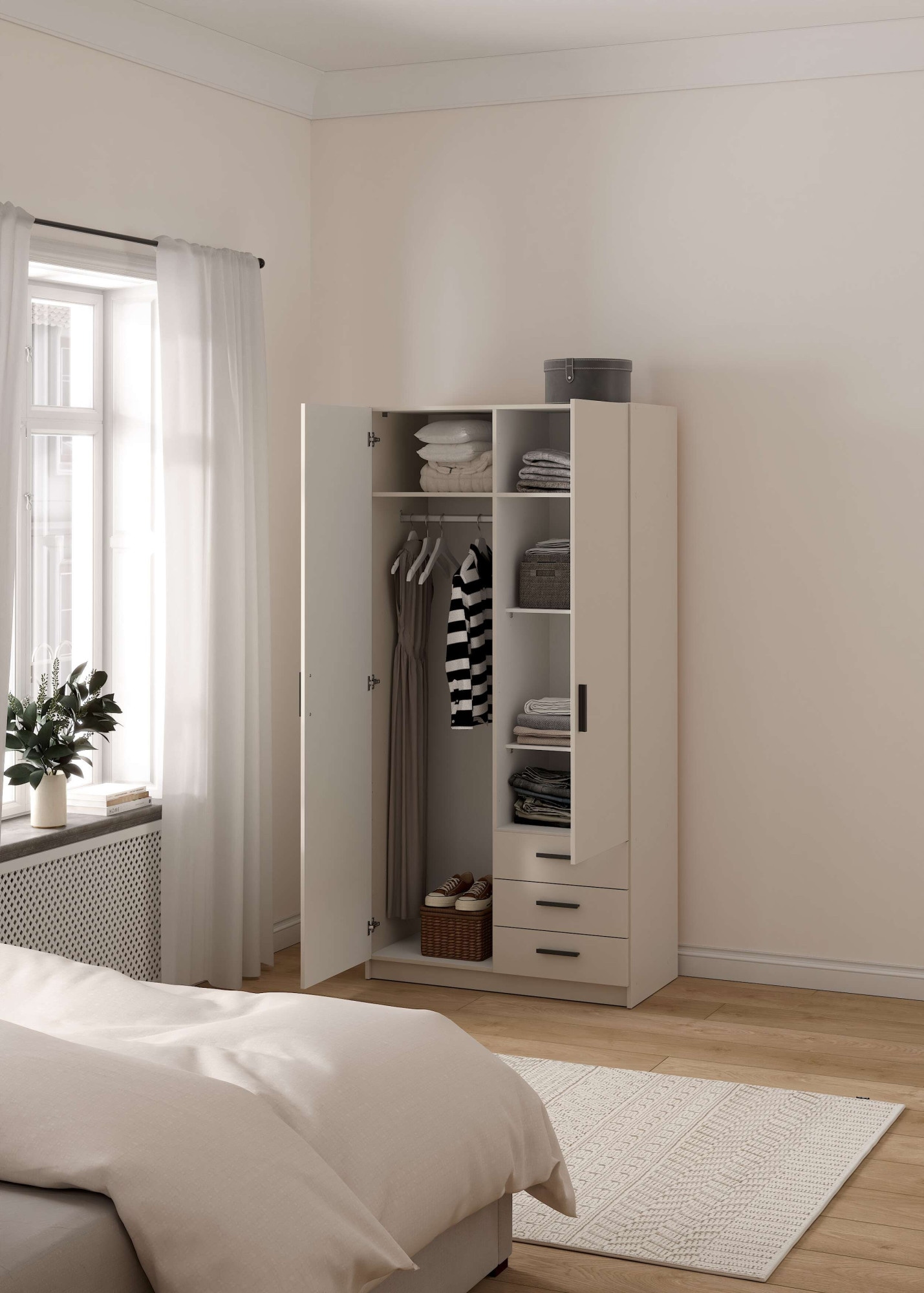 INOSIGN Kleiderschrank »Sprint , viel Stauraum, robuste Qualität, 3 Breiten 98, 147, 195 cm« viel Stauraum mit Türen, Schubladen und Einlegeböden, modernes Design
