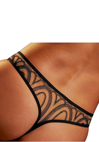 LASCANA String, mit verführerischem Netzmaterial in Tattoo-Optik dope dyed kaufen