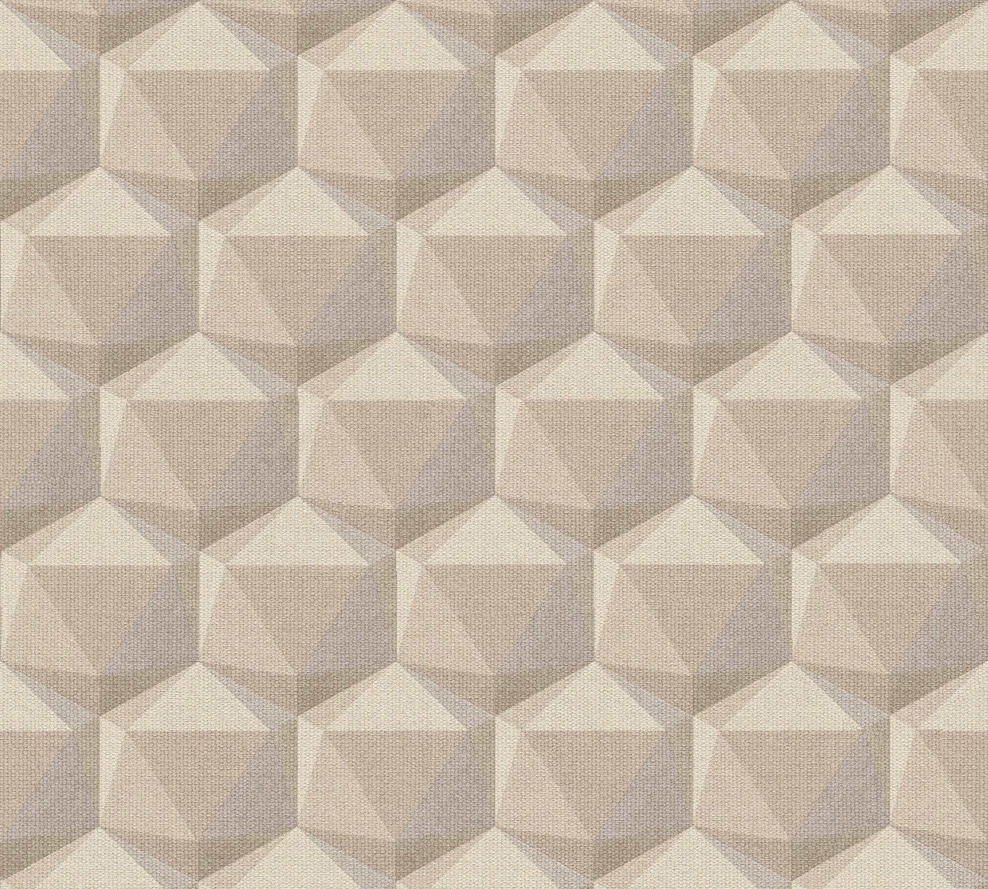 A.S. Création Vliestapete »Nara Grafisch 3D Effekt«, matt-gemustert-neutral, 3D Muster Grafiktapete Tapeten Wohnzimmer Schlafzimmer Küche Flur Büro