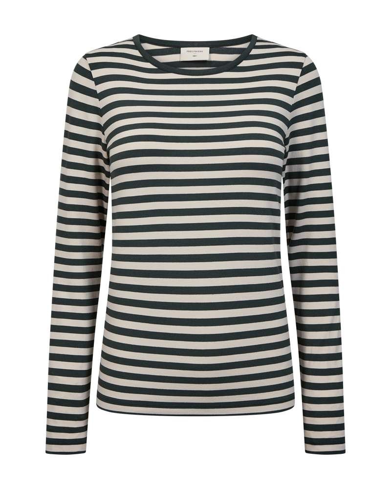 FREEQUENT Langarmshirt »FQLIANA-TEE« im Streifen-Look / Viskose-Stretch