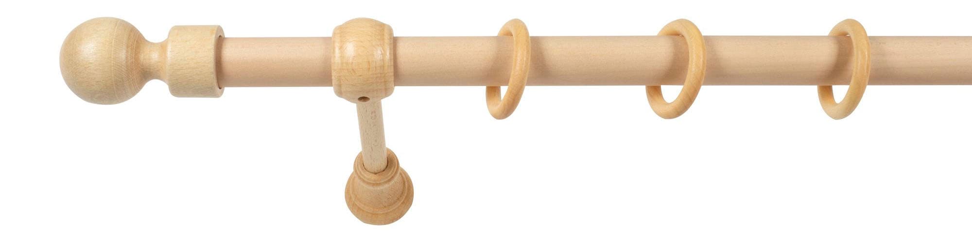 SN DECO GROUP Gardinenstange »Giro«, 1 läufig-läufig, Fixmaß, 28 mm, Holz, verschiedene Längen und Farben, Komplettset