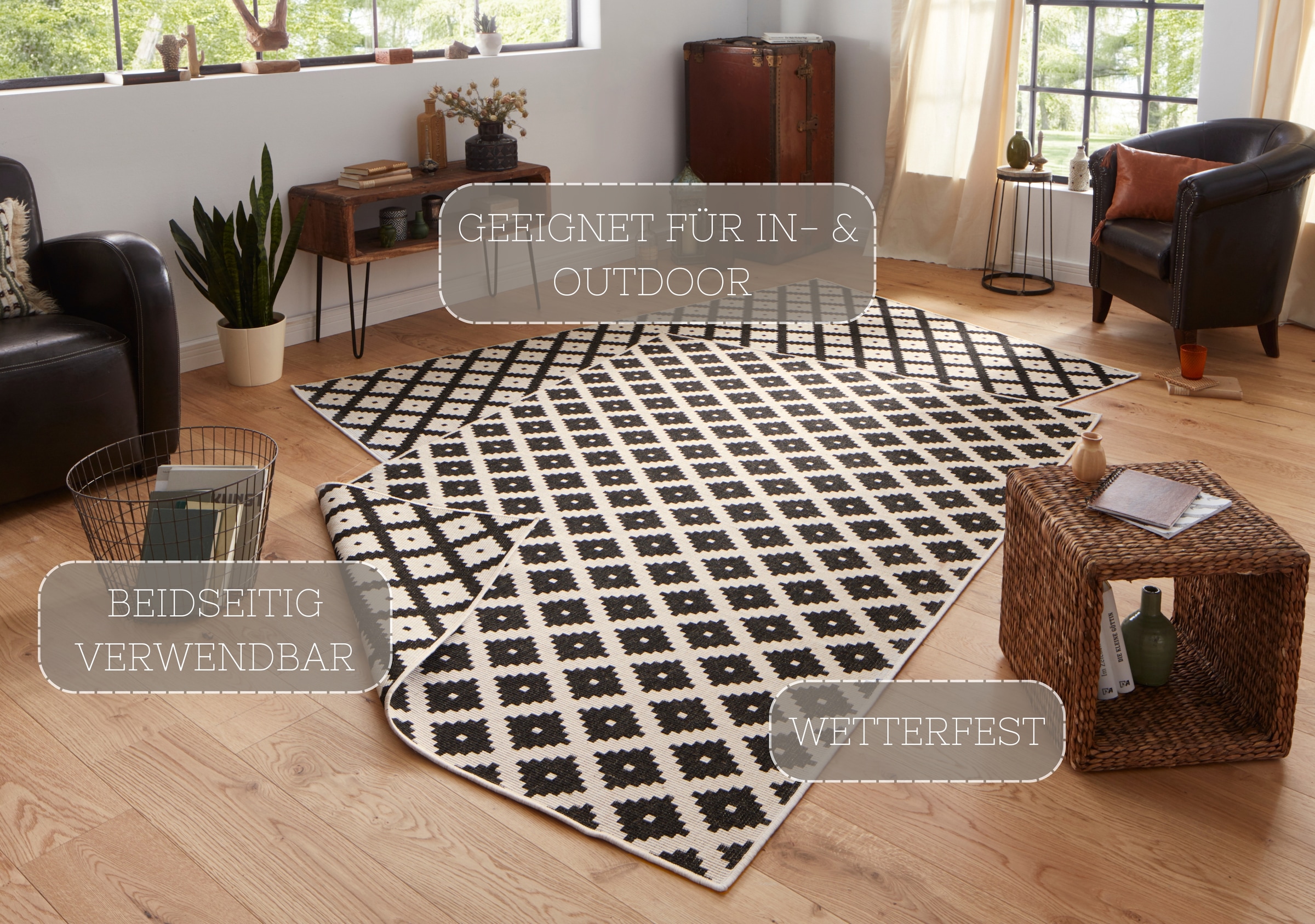 NORTHRUGS Teppich »Nizza Wendeteppich«, rechteckig, 5 mm Höhe, In-& Outdoor günstig online kaufen