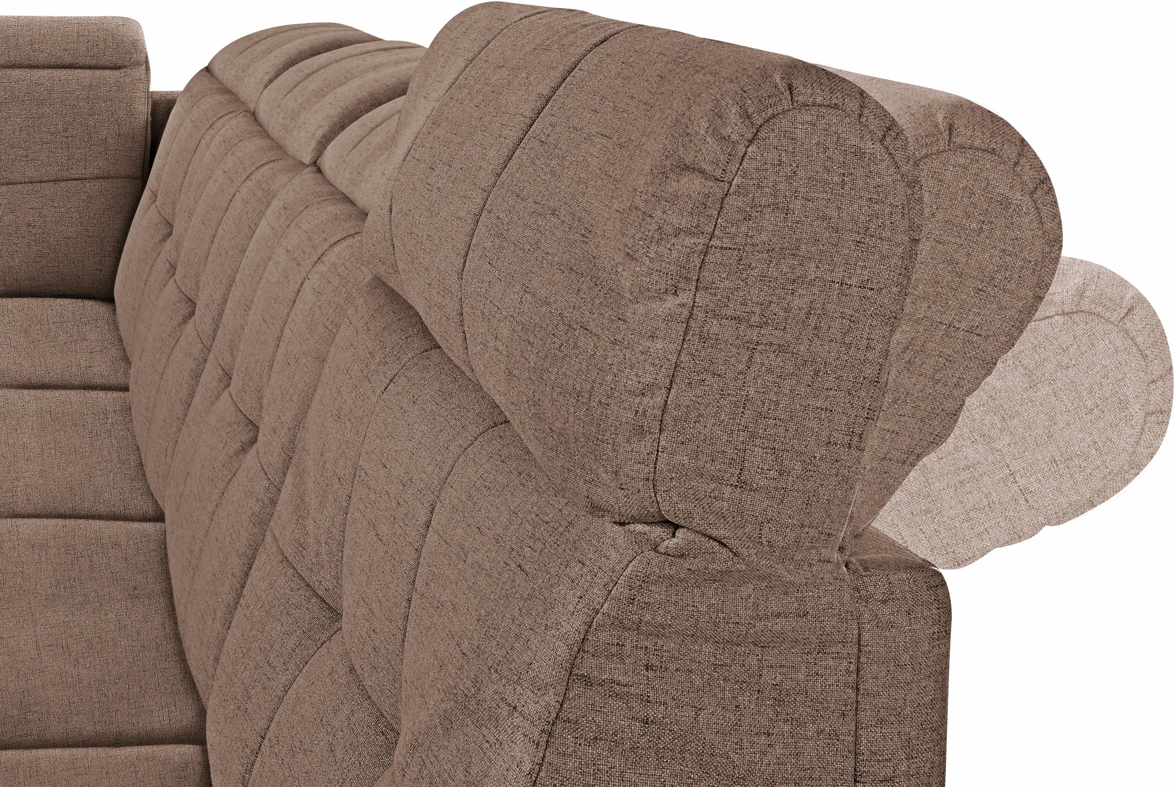 Places of Style Wohnlandschaft »Manhattan U-Form«, 2 Sitze mit elektrischer Relaxfunktion, verstellbare Armlehnen