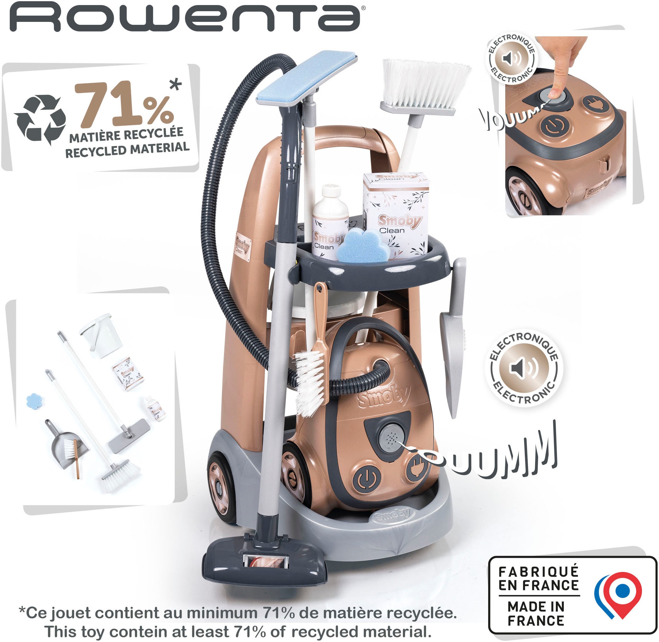 Smoby Kinder-Putzwagen »Rowenta«, mit Soundeffekt; Made in Europe