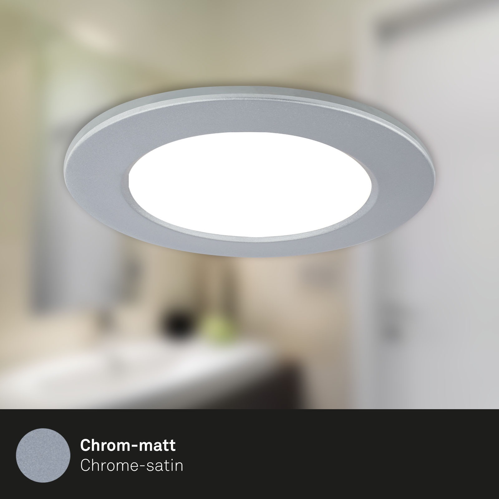 Briloner Leuchten LED Einbauleuchte »3er Set LED Einbauleuchten RGB-CCT, chrom-matt«, 3er Set LED Einbauleuchten Decke, RGB CCT, Einbaustrahler Bad