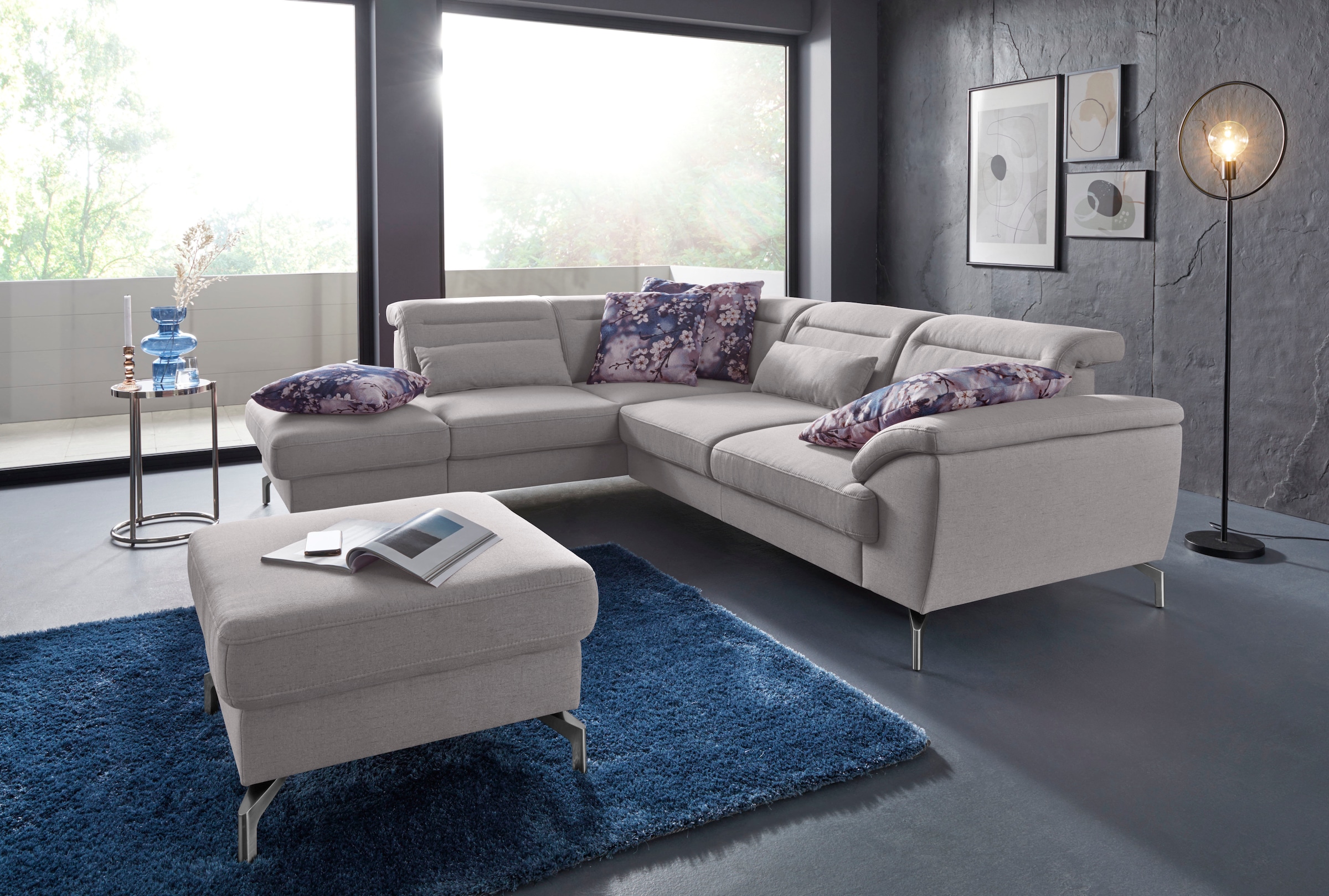sit&more Ecksofa »Percy L-Form«, 15 cm Fußhöhe, Sitztiefenverstellung, wahl günstig online kaufen