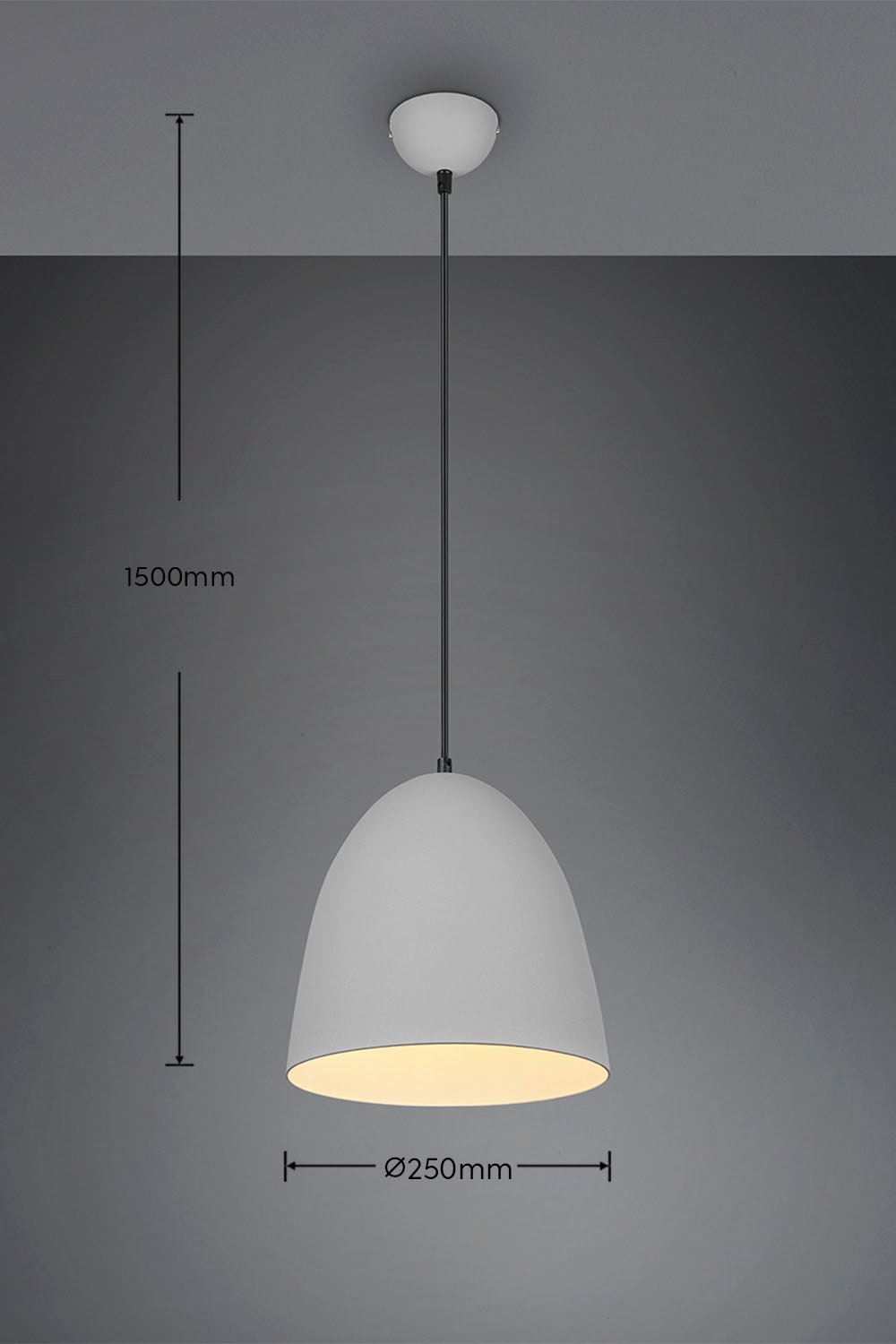 REALITY Leuchten Pendelleuchte »Tilda«, 1 flammig, Leuchtmittel E27 | ohne Leuchtmittel, elegante Hängelampe, max 150cm höhenverstellbar, exkl 1xE27 max 40W