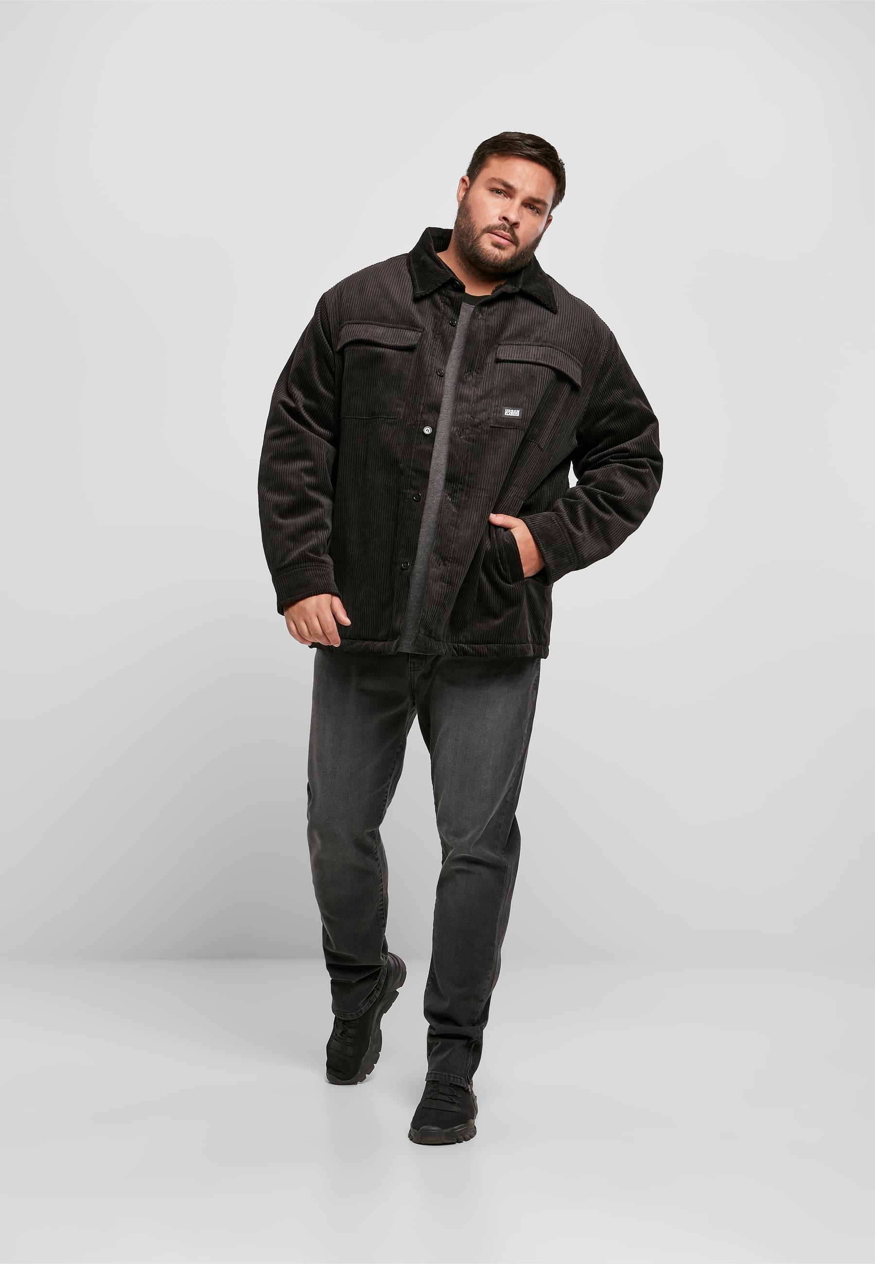 URBAN CLASSICS Cordjacke »Urban Classics Herren Corduroy Shirt Jacket« 1 Stk. tlg. ohne Kapuze
