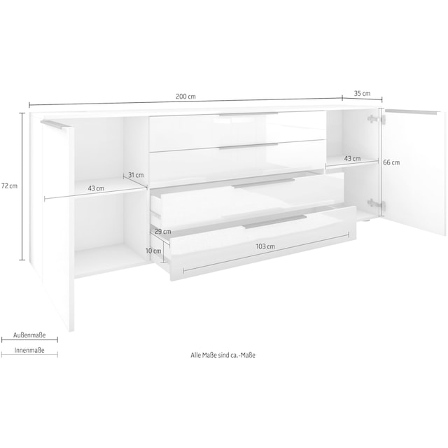 borchardt Möbel Sideboard »Tom«, Breite 200 cm online kaufen