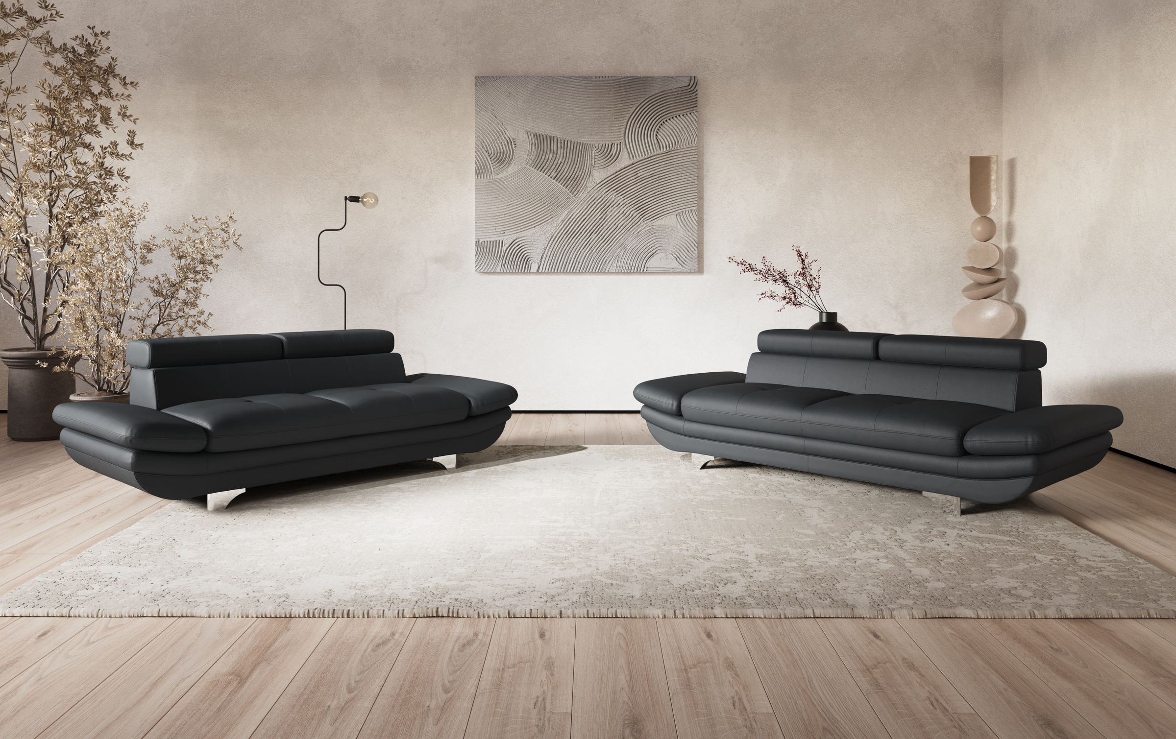COTTA 3-Sitzer »Enterprise«, Big-Sofa, mit Armteilverstellung & Kopfteilverstellung