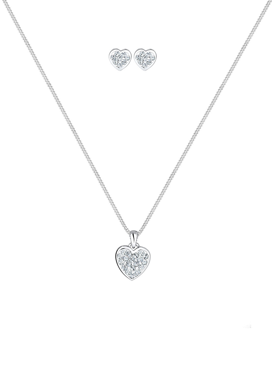 Elli Schmuckset »Herz Kristalle 925 Silber Amour«