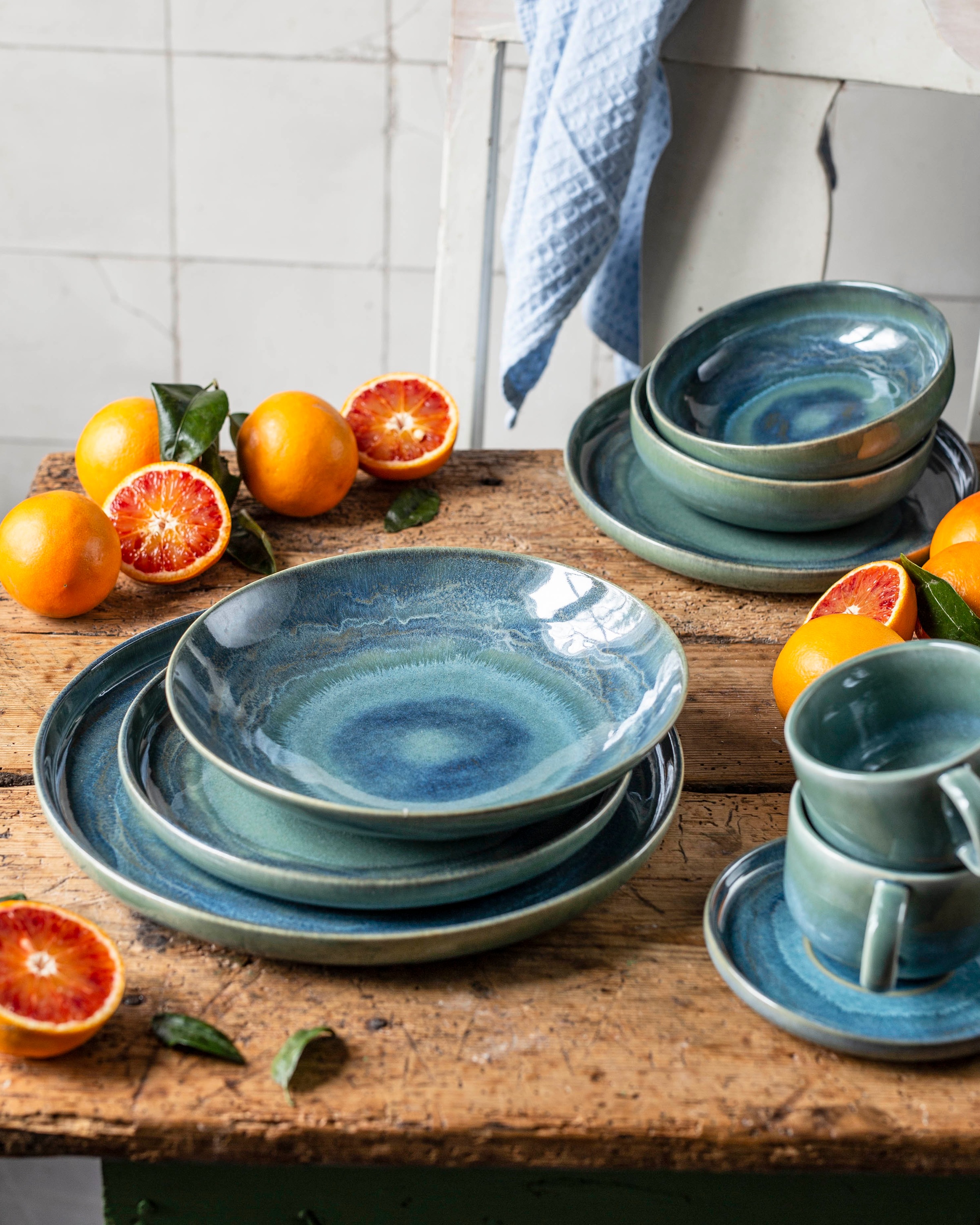 gipfelstück Becher »Tiefer See« Scandi-Style, Reaktivglasur, jedes Stück ein Unikat, 4-teilig