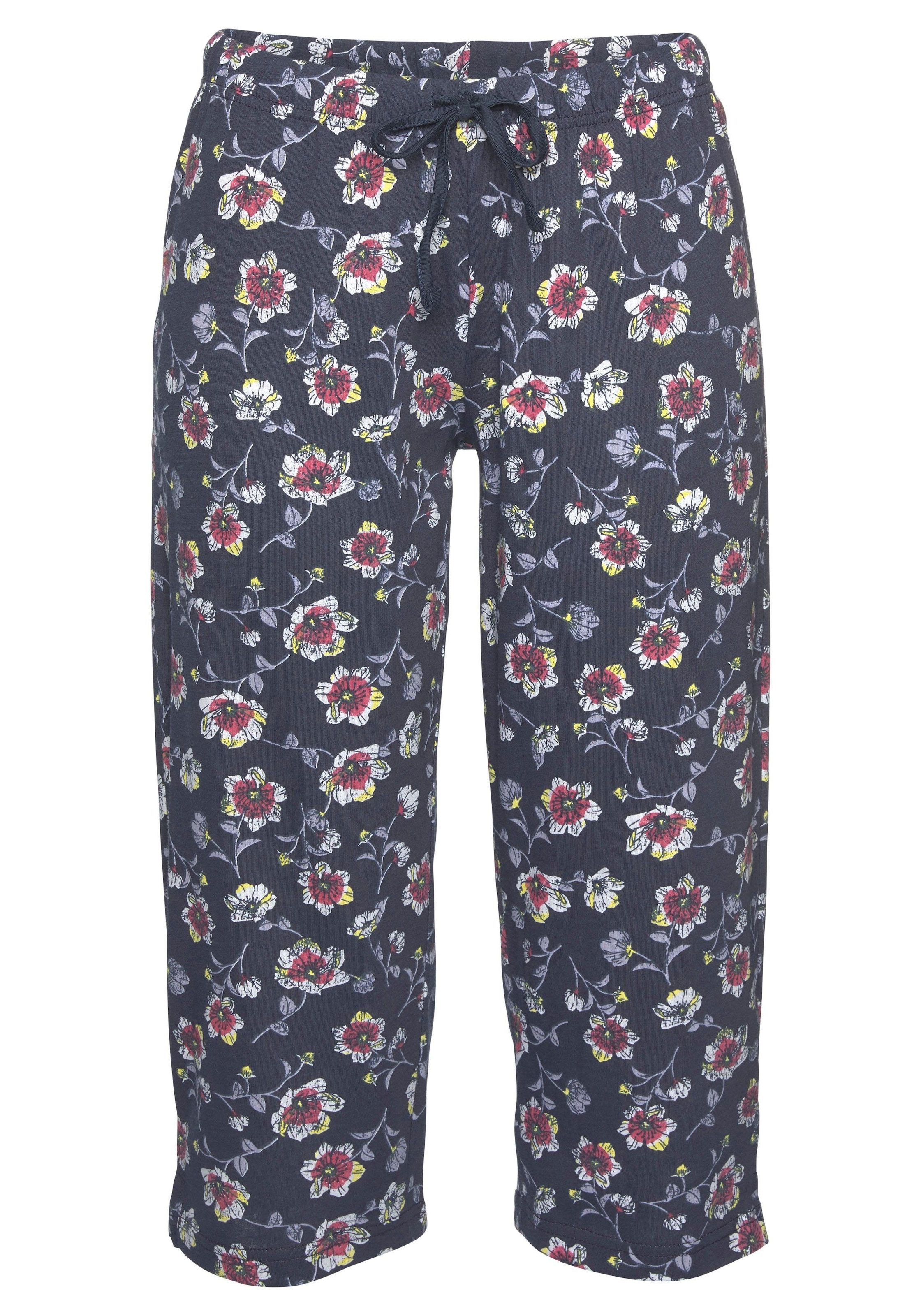 Vivance Dreams Capri-Pyjama, (2 tlg.), mit gemusterter Schlafhose